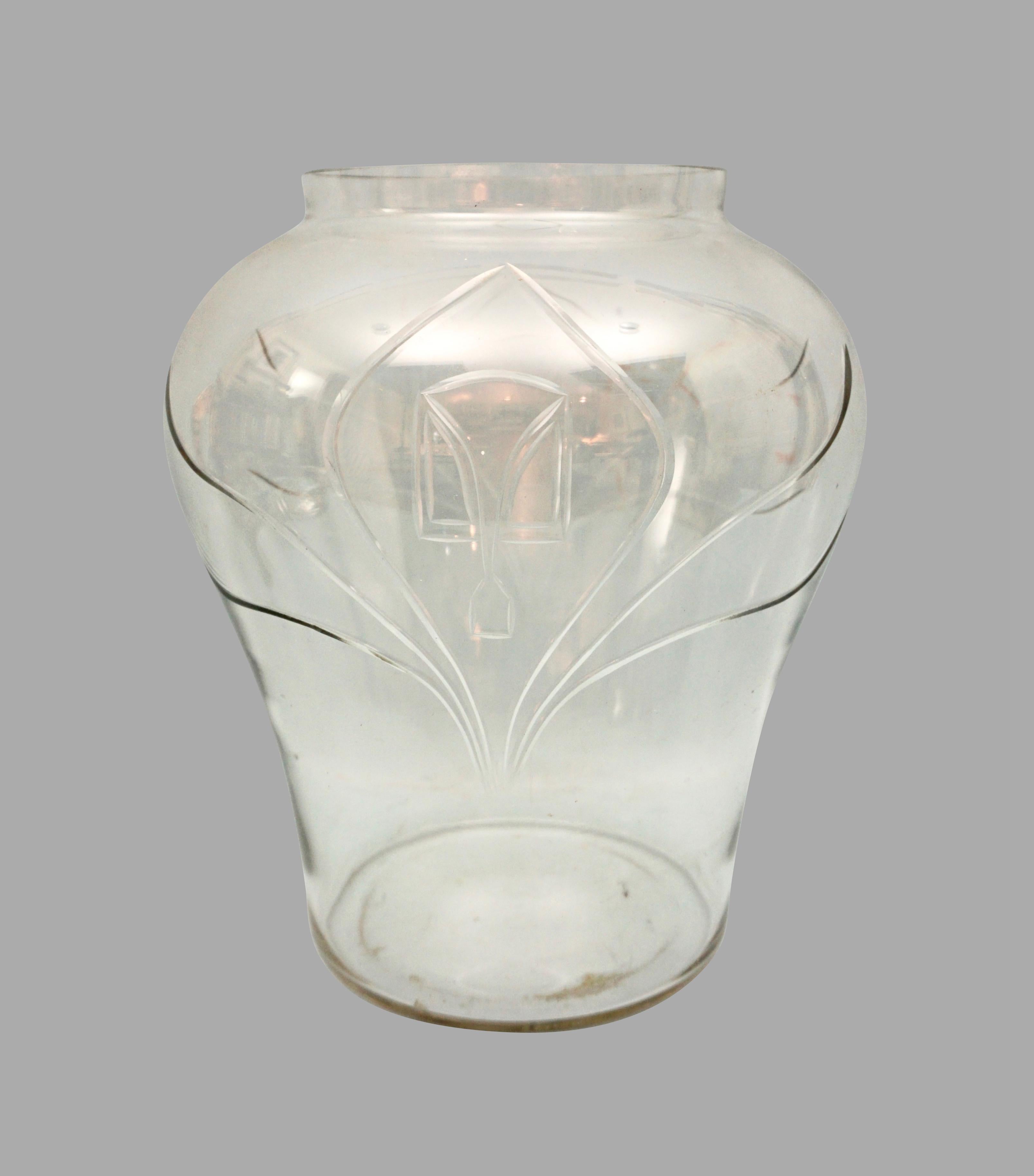 Jugendstil Glass and Silver Plate Punch Bowl with Original Ladle In Good Condition In San Francisco, CA
