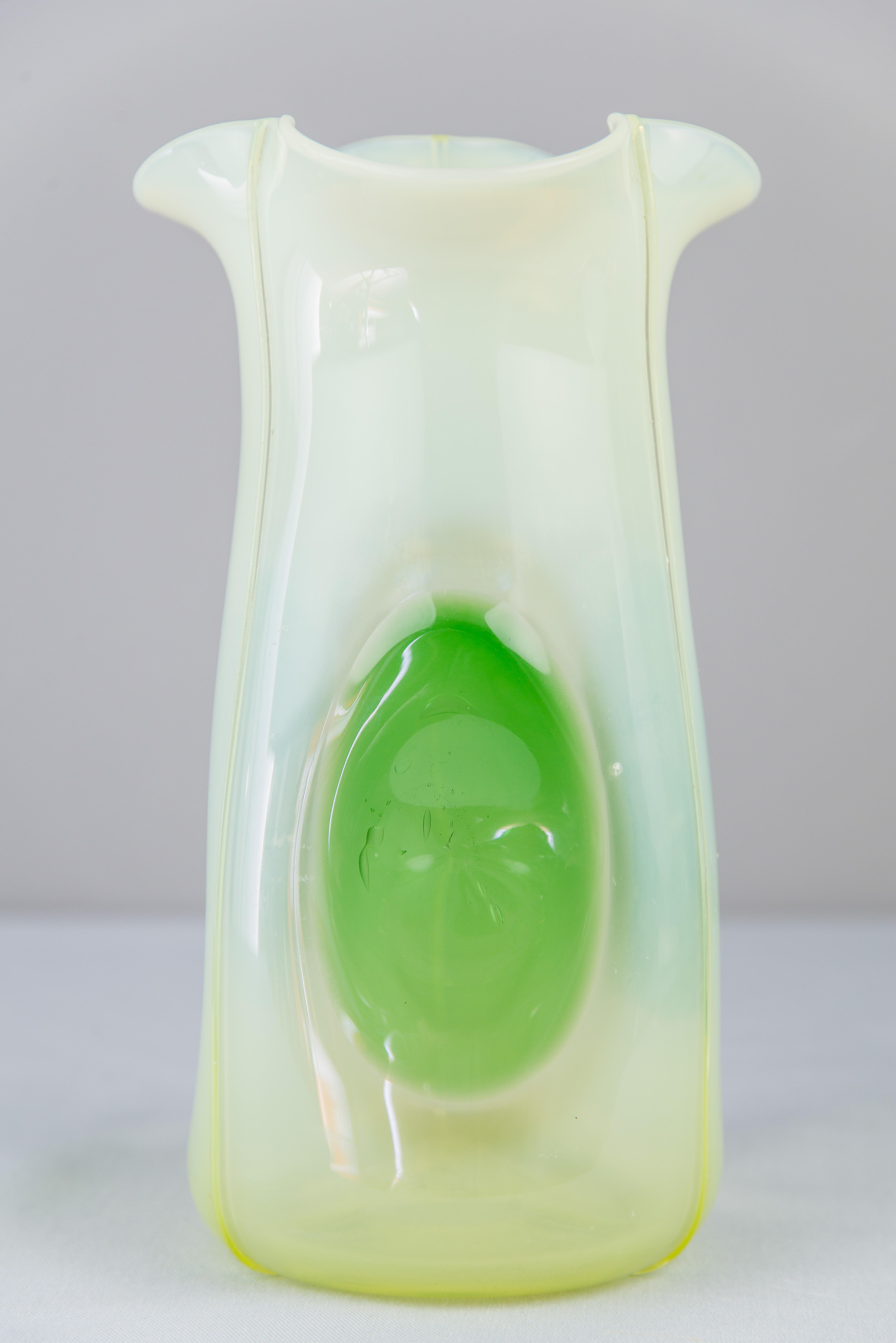 Czech Jugendstil Glass Vase, circa 1908 For Sale