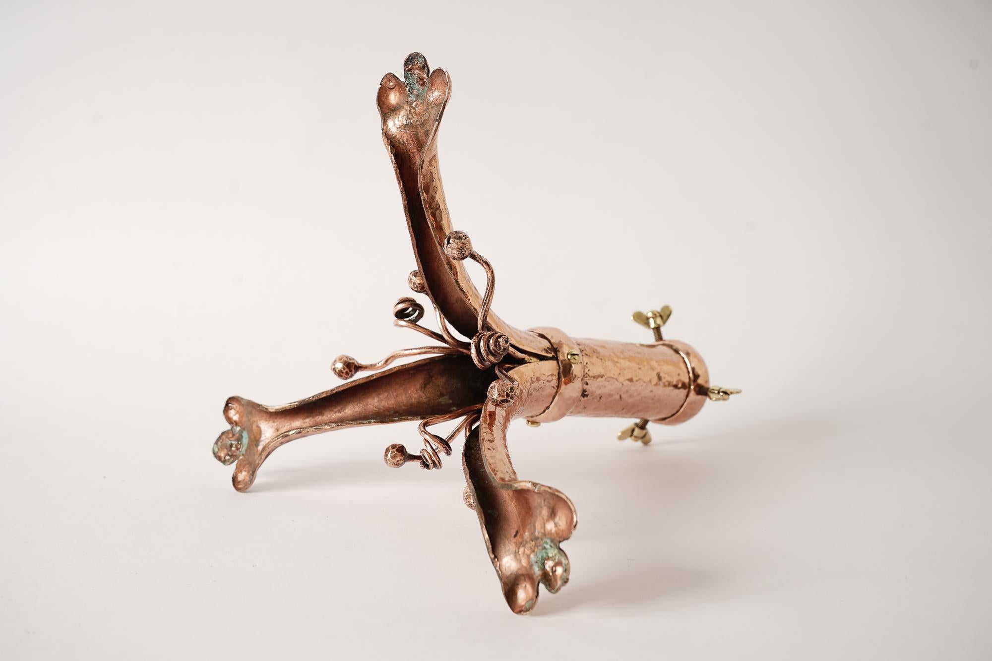 Jugendstil Hammered Copper Christmas Tree Holder Vienna Around 1905 1