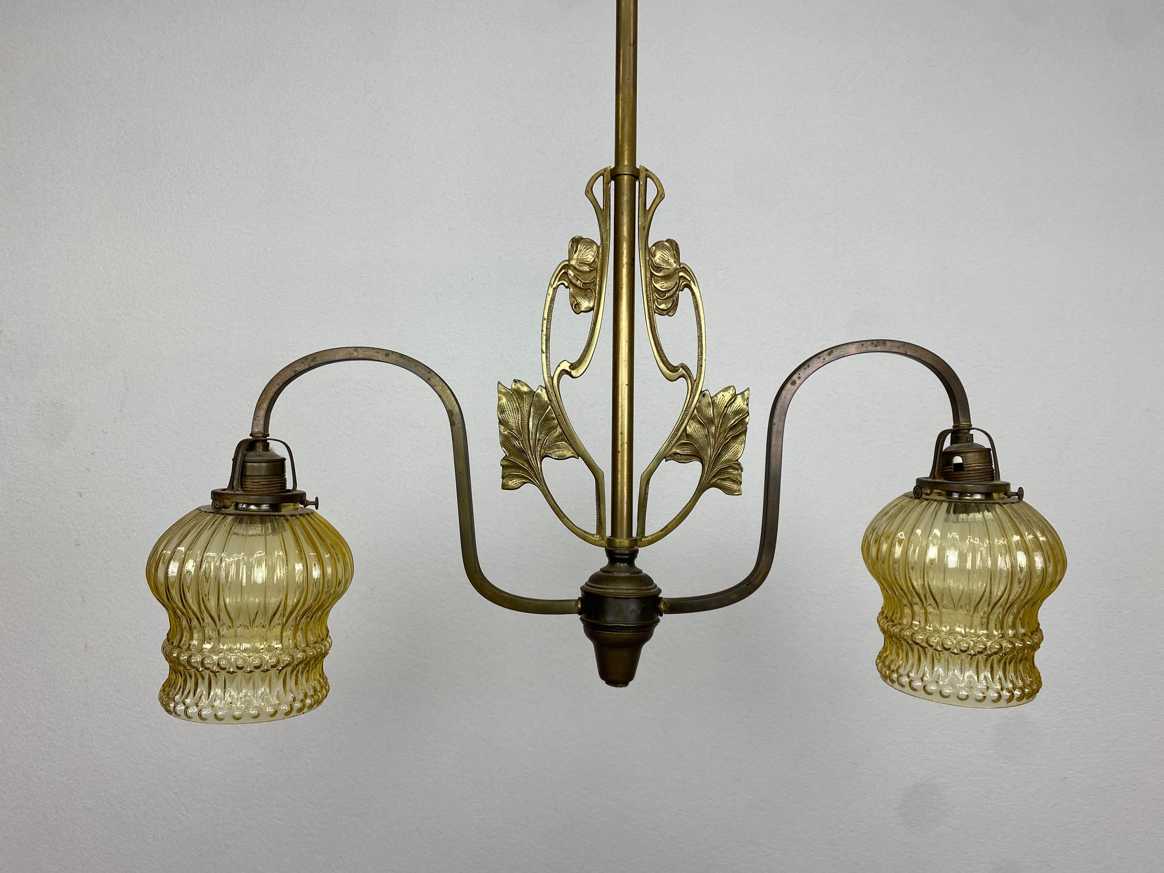 Slovak Jugendstil Hanging Lamp For Sale