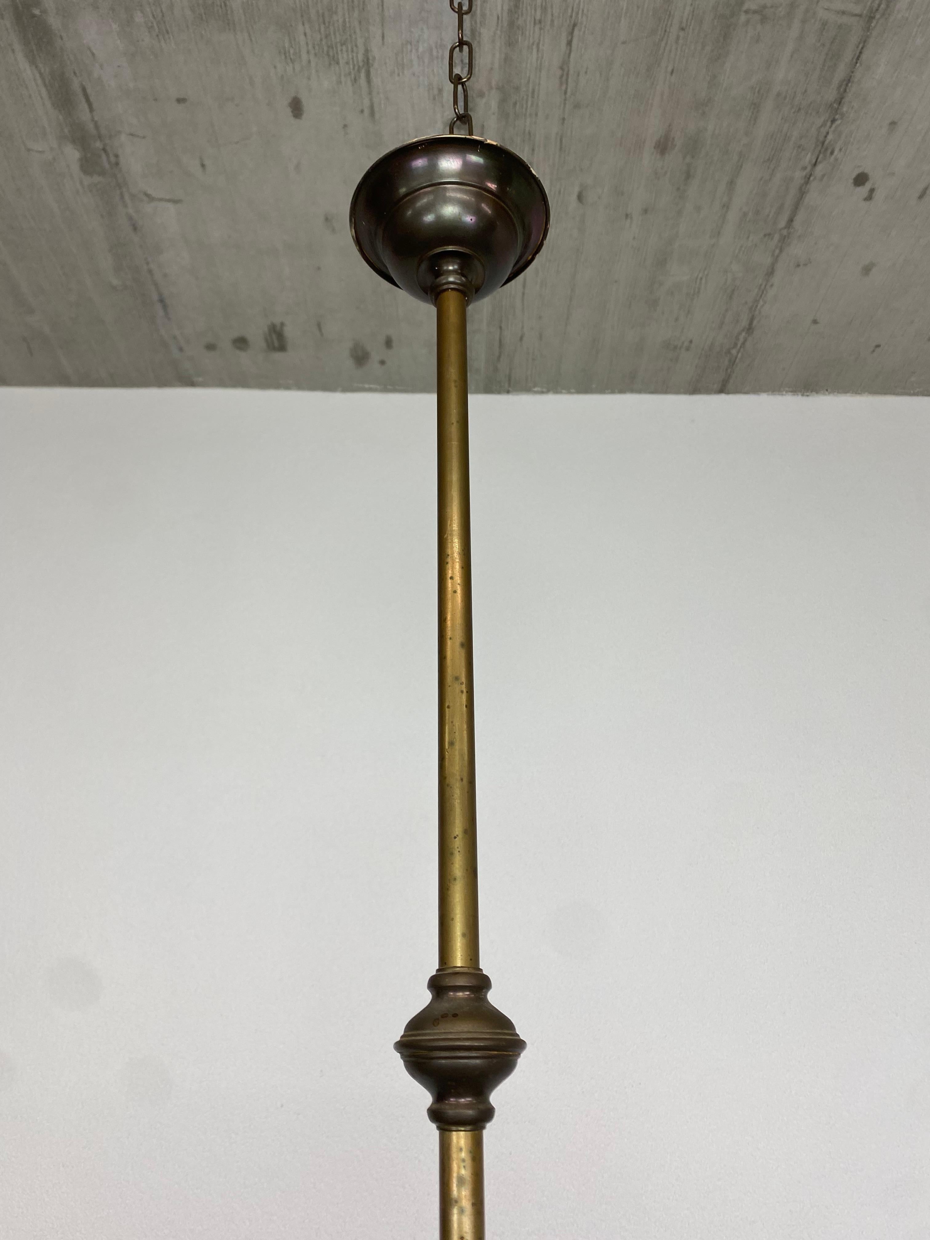 Brass Jugendstil Hanging Lamp For Sale