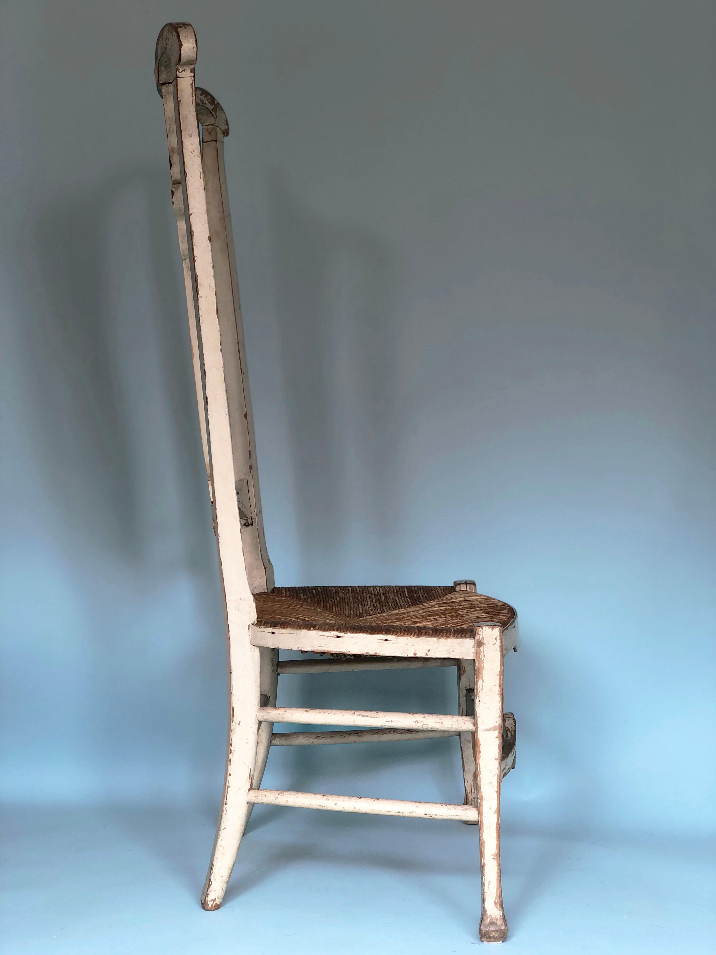 Jugendstil High Back Chair Elm Wood Early 20th Century In Good Condition In Bjuråker, SE