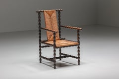 Jugendstil Josef Zotti chaise en osier brun foncé ébénisé, Autriche, 1911