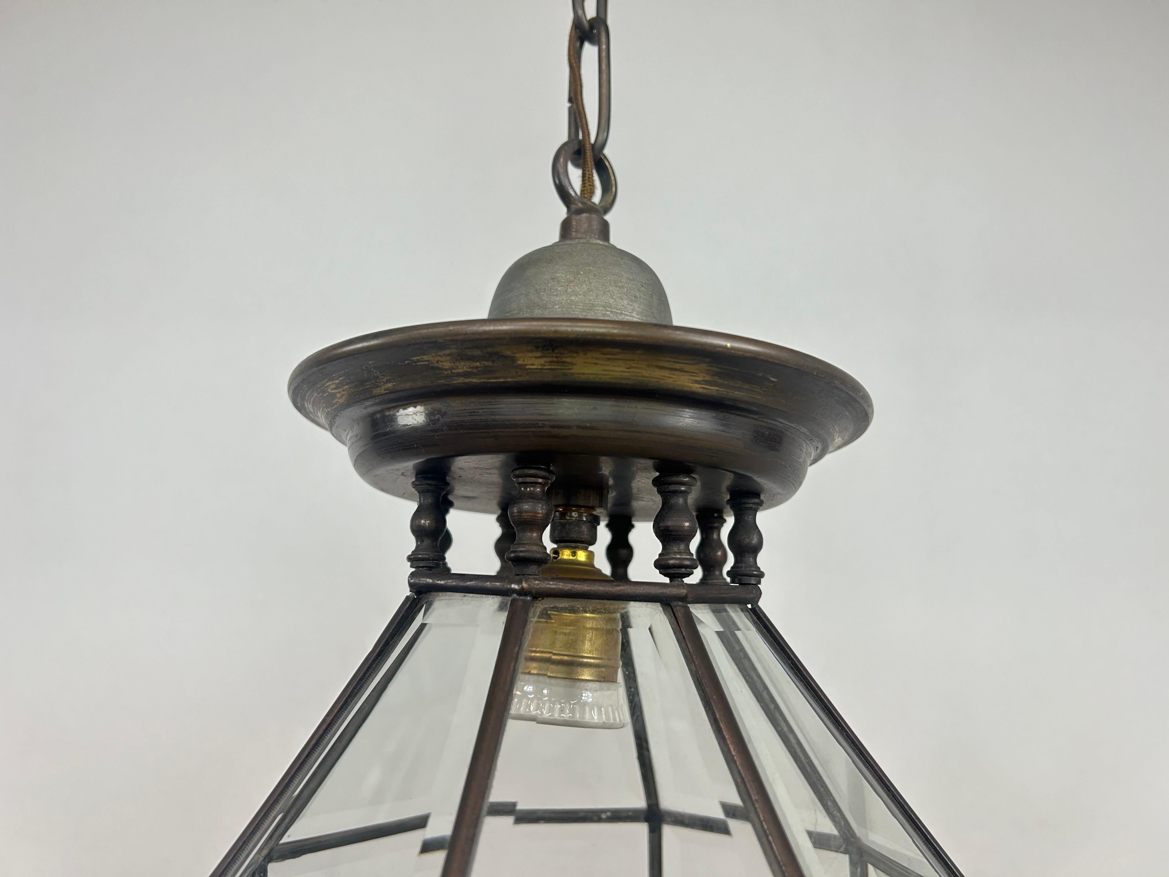 Brass Jugendstil lantern by Adolf Loos For Sale