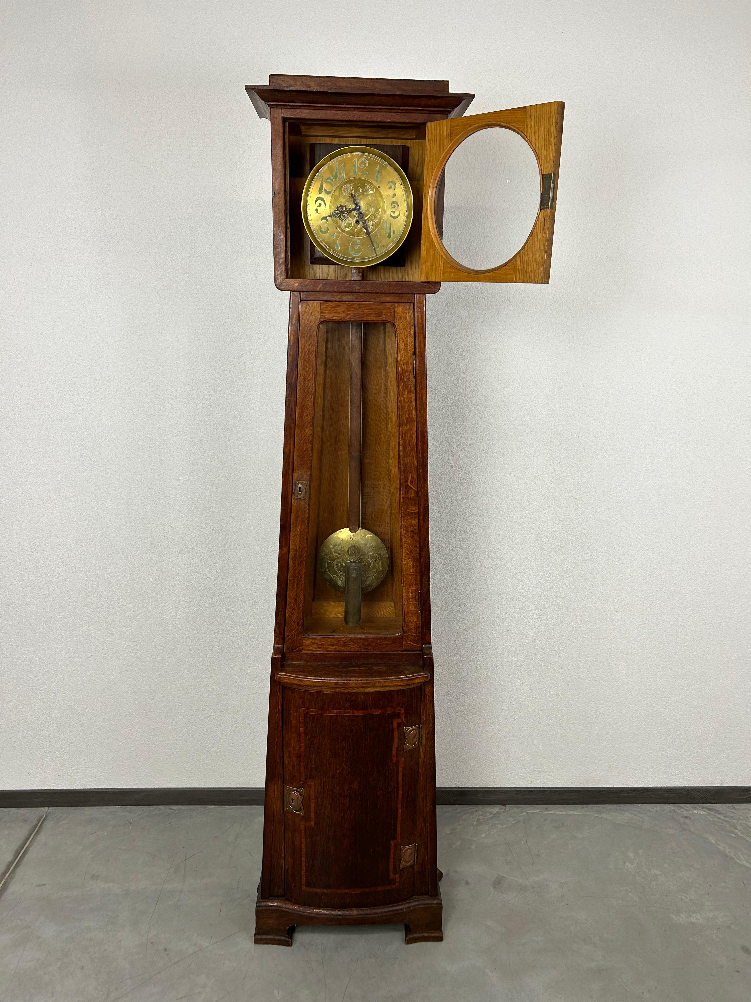 Belgian Jugendstil longcase clock For Sale