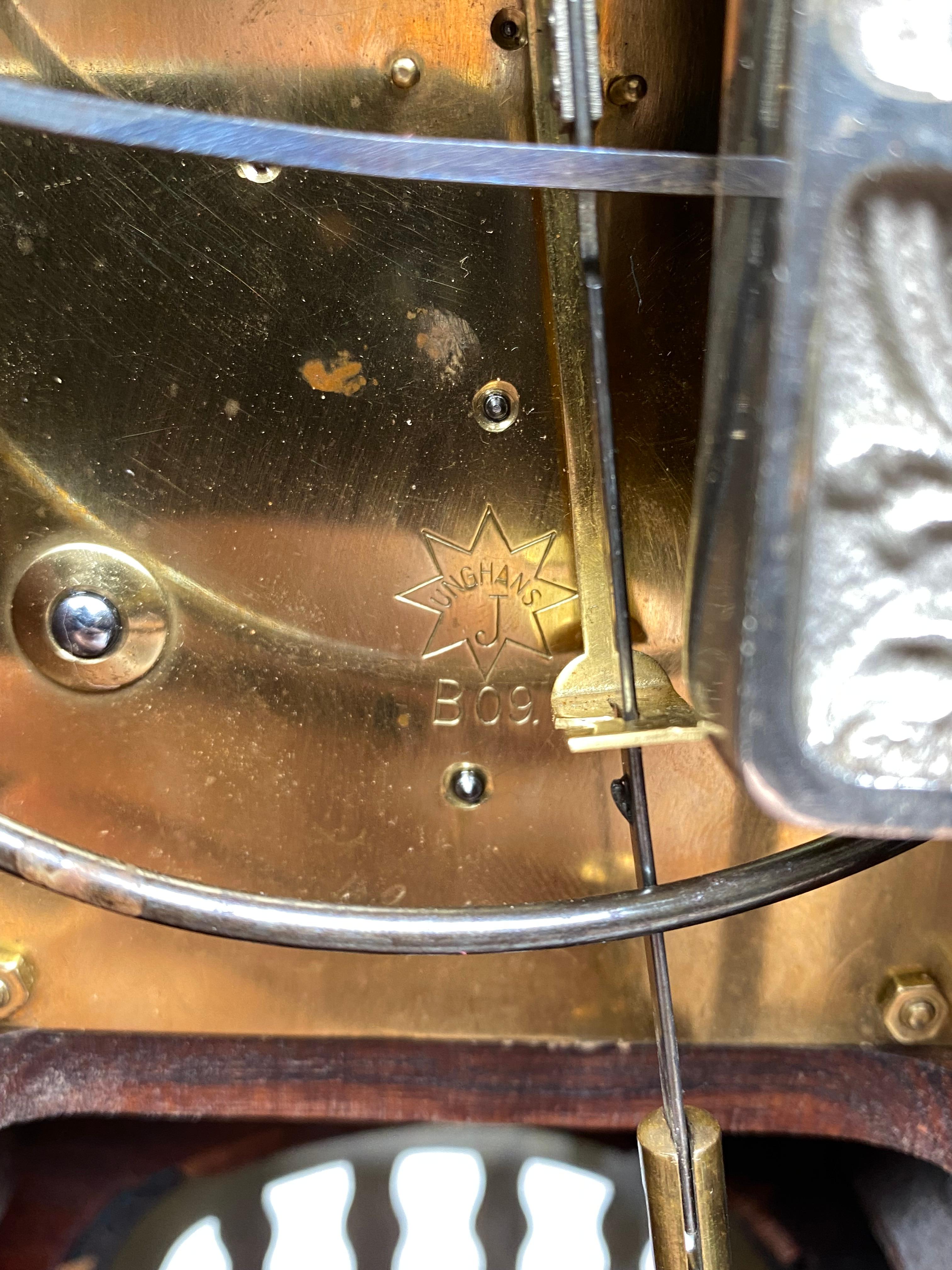 Jugendstil mantel clock by Junghans Darmstadt For Sale 10
