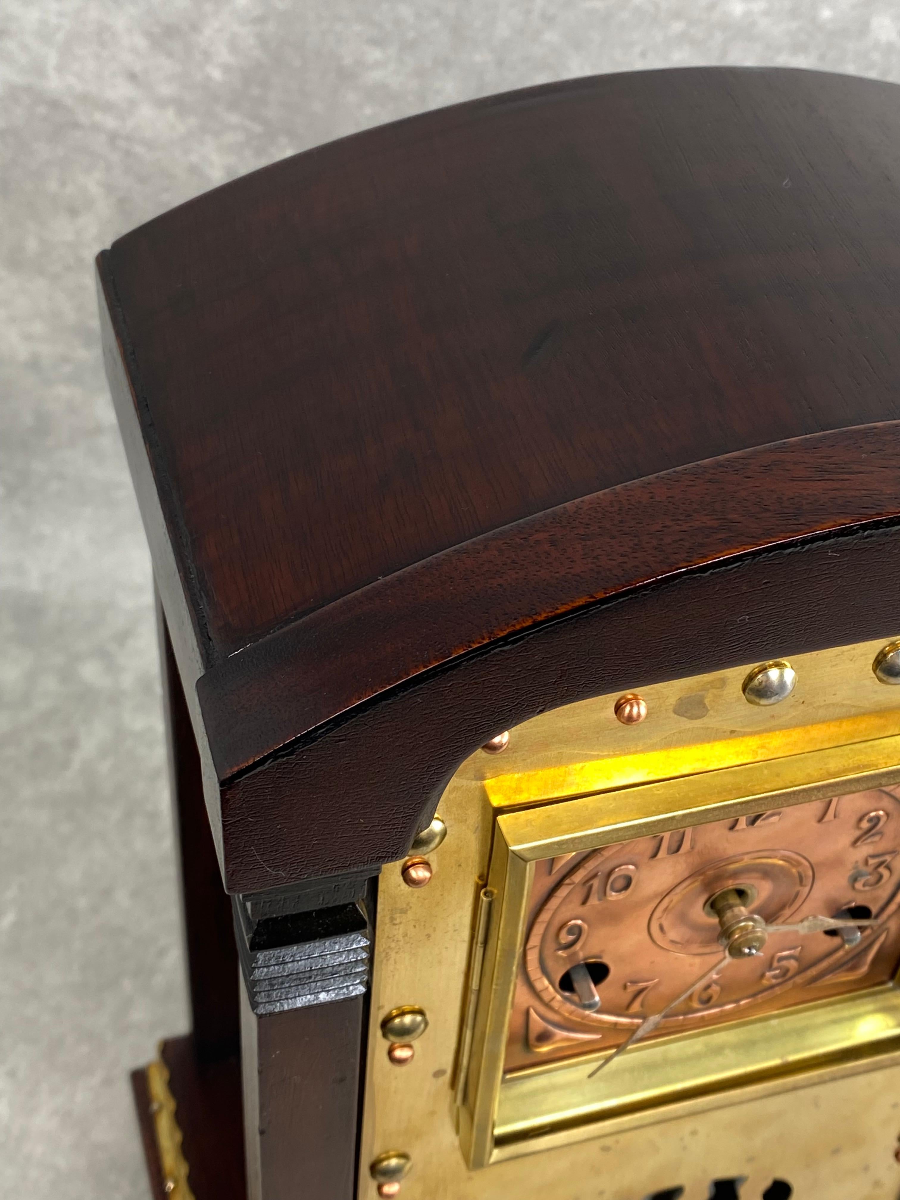 Austrian Jugendstil mantel clock by Junghans Darmstadt For Sale