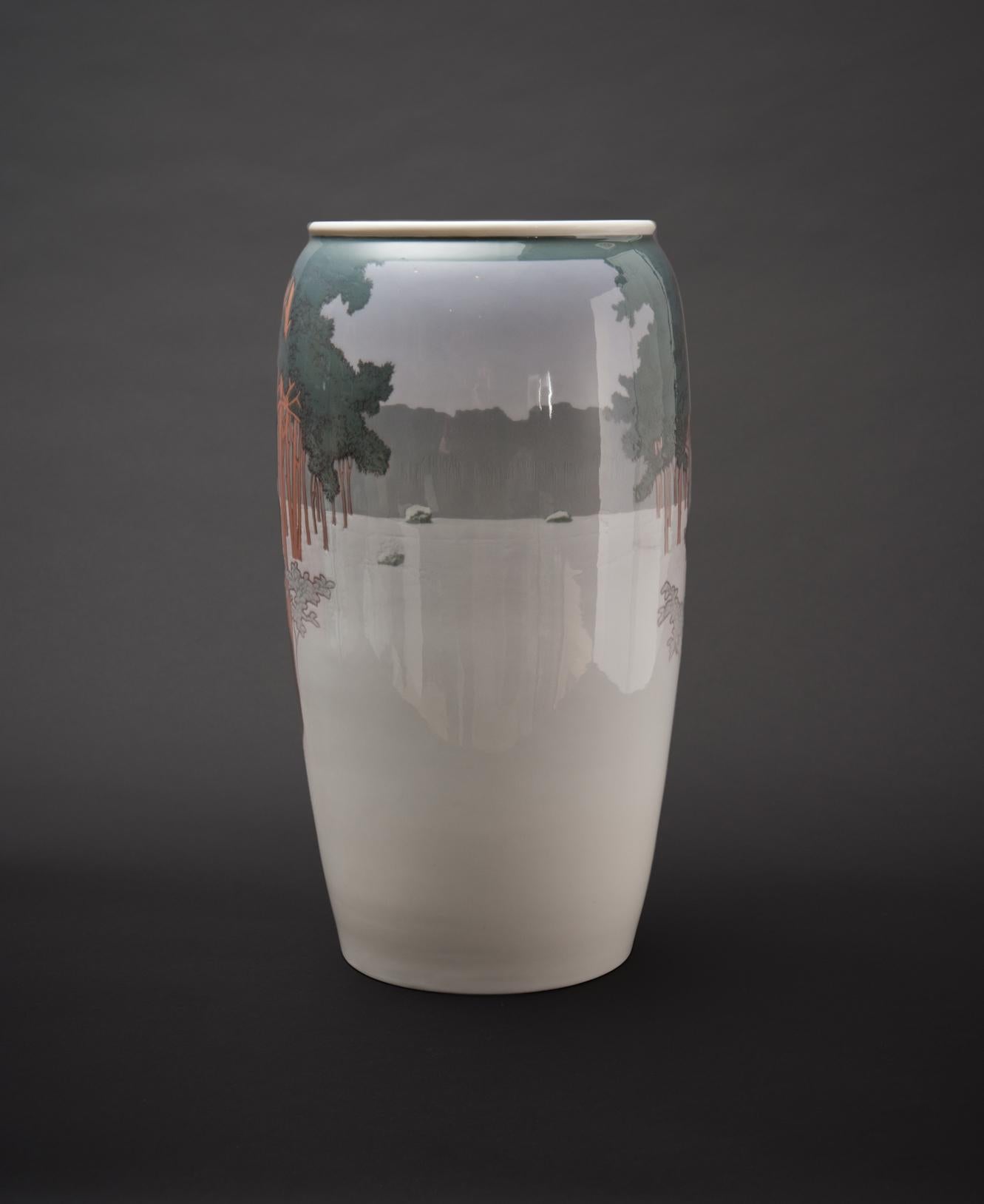 Glazed Jugendstil Monumental Winter Vase by Theodor Schmutz-Baudiss for Konigliche For Sale