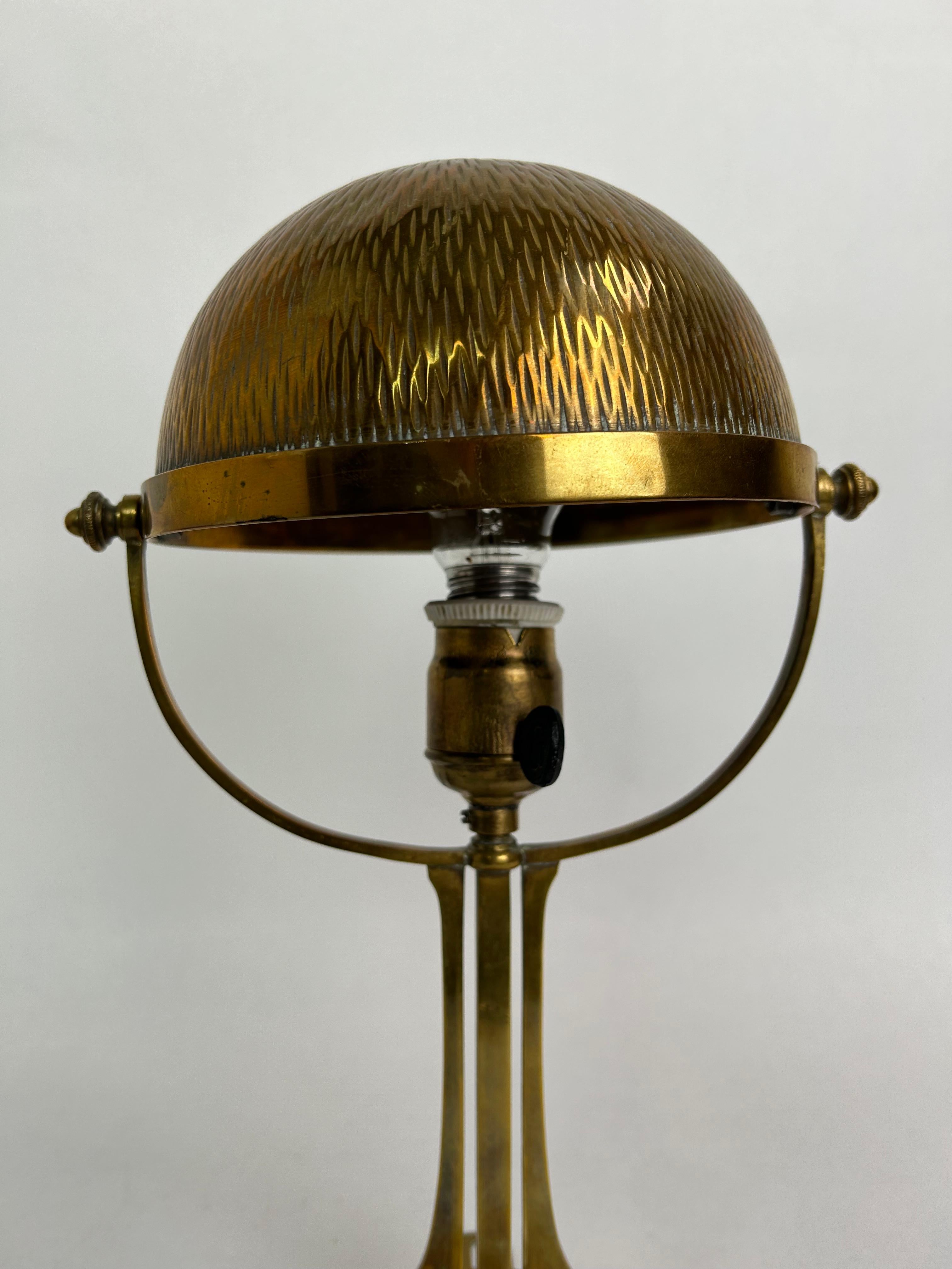 Brass Jugendstil mushroom desk lamp For Sale