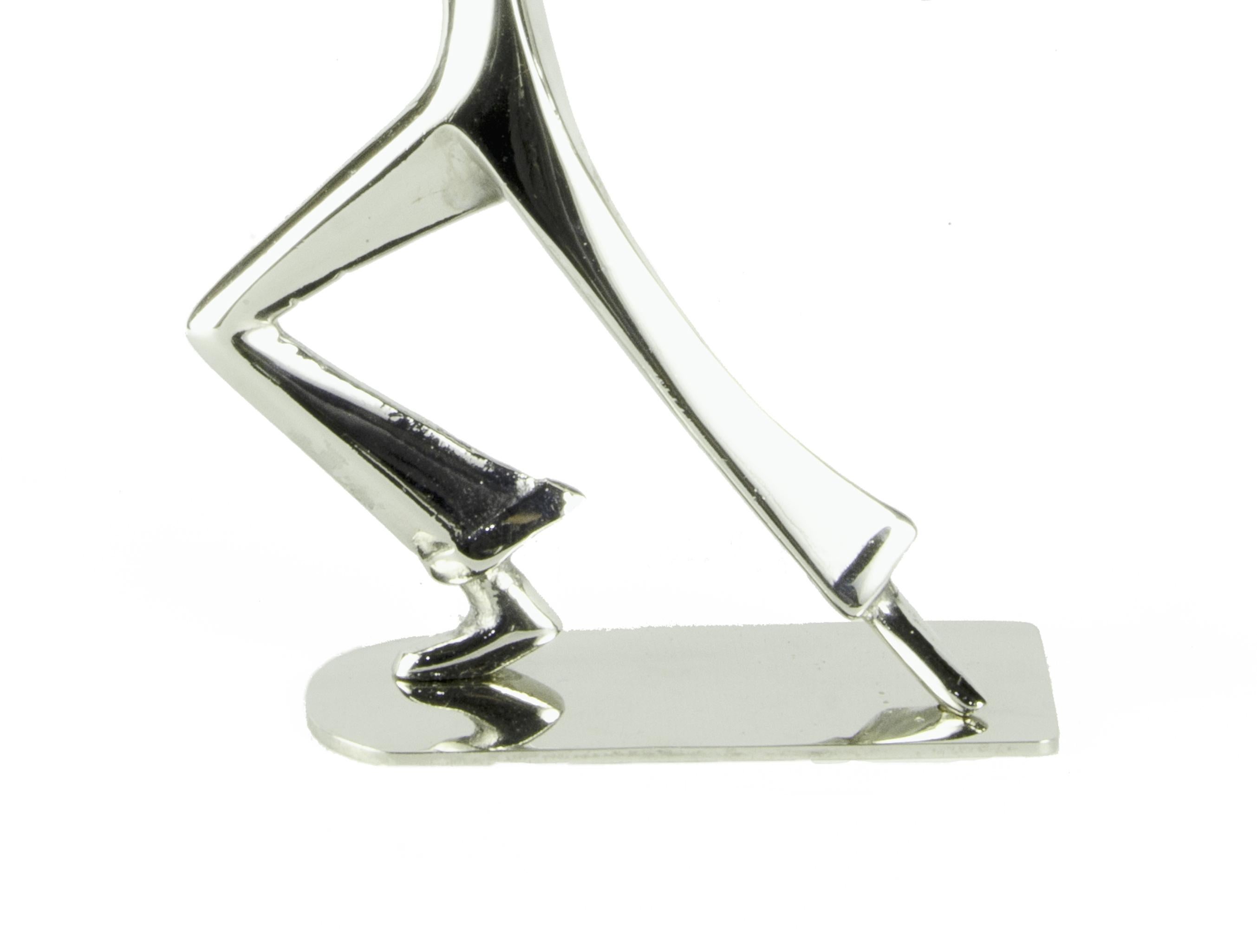20th Century Jugendstil Nickel-Brass Tennis Player Figurine by Karl Hagenauer, Austria For Sale
