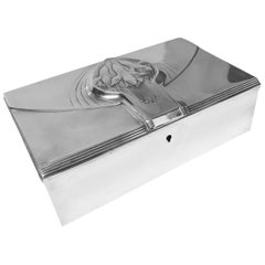Caja de plata Jugendstil Nouveau Secesionista, WMF Alemania, circa 1910