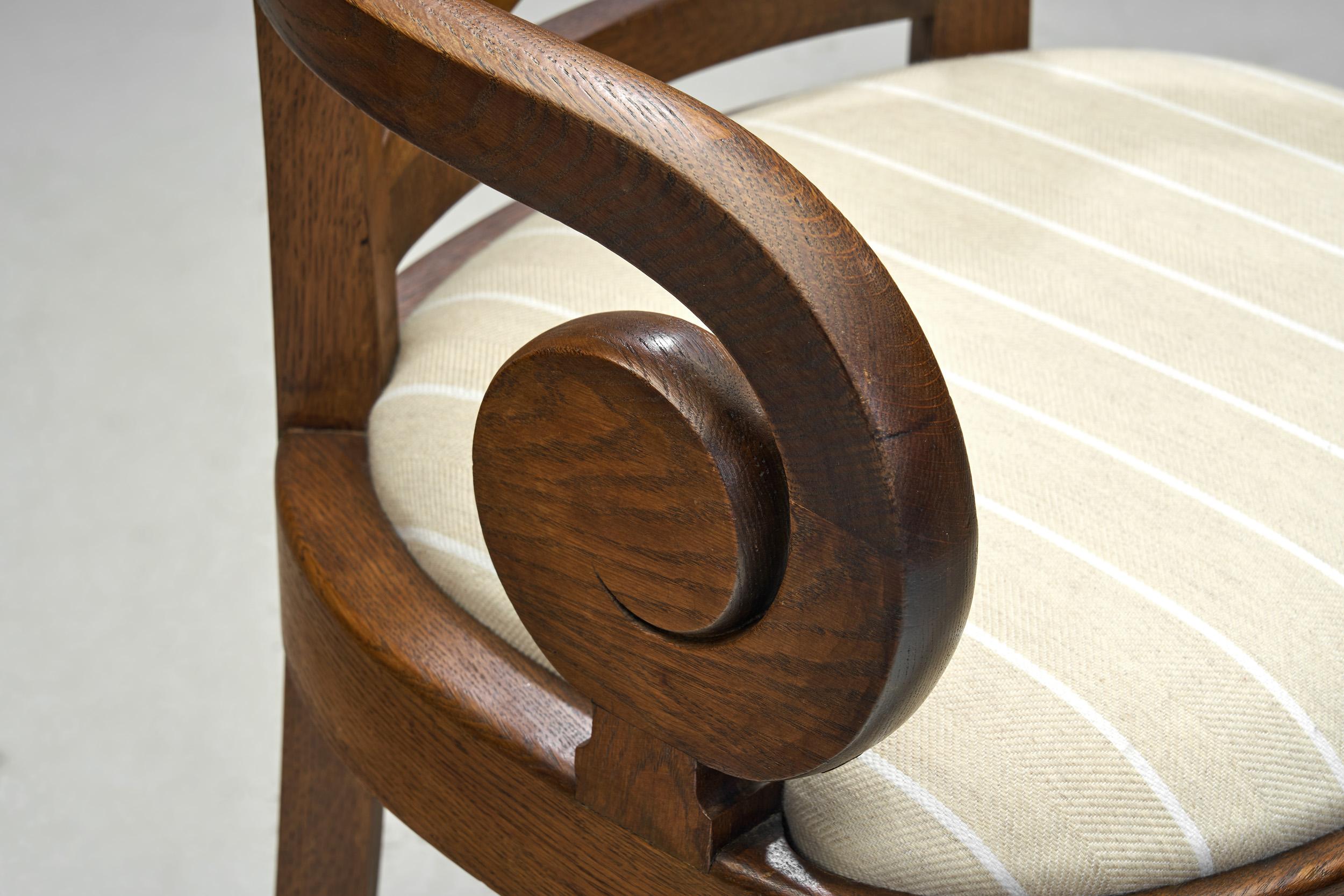 Jugendstil Oak Armchair by Nordiska Kompaniet, Sweden 1913 For Sale 6