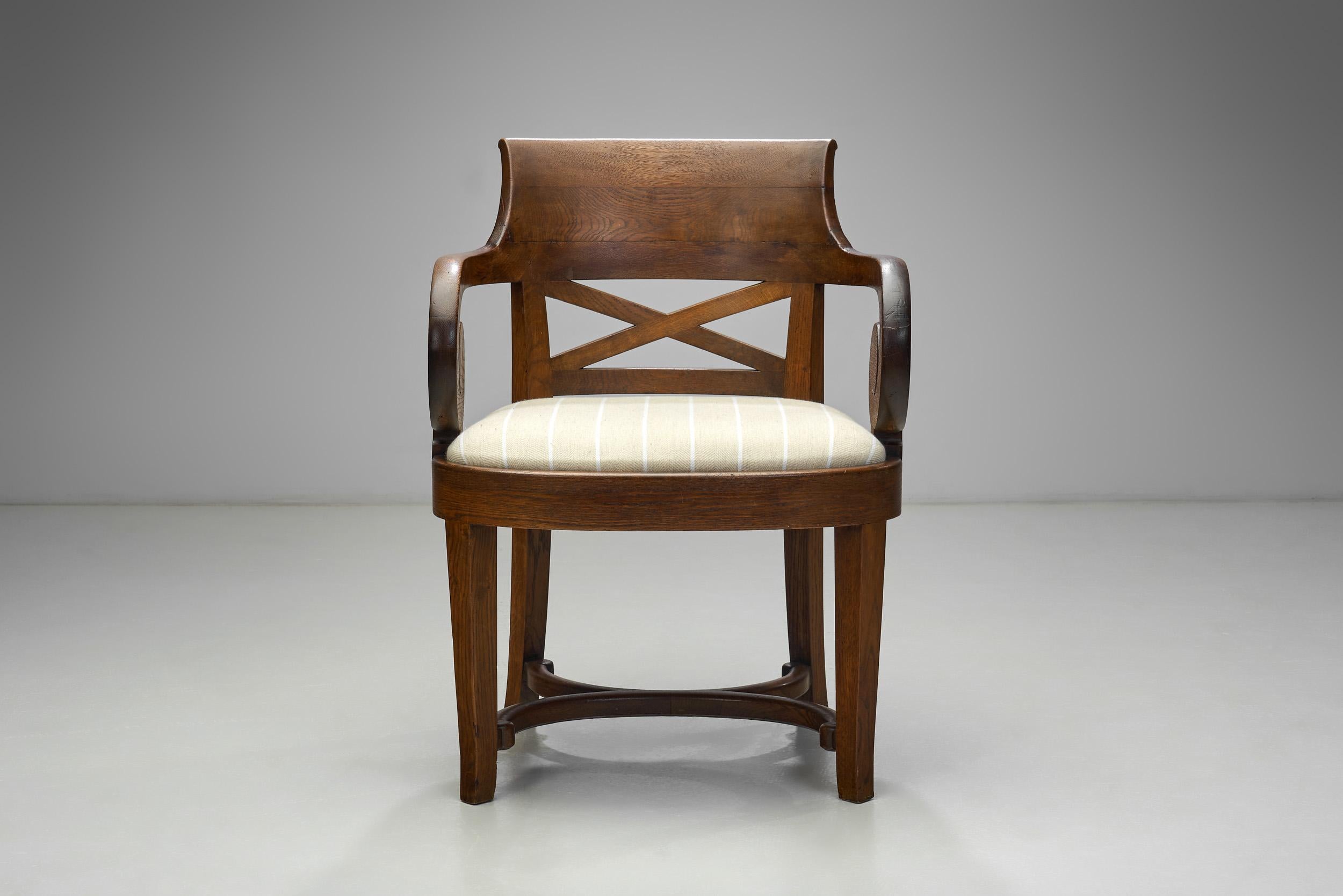 Jugendstil Oak Armchair by Nordiska Kompaniet, Sweden 1913 For Sale 1