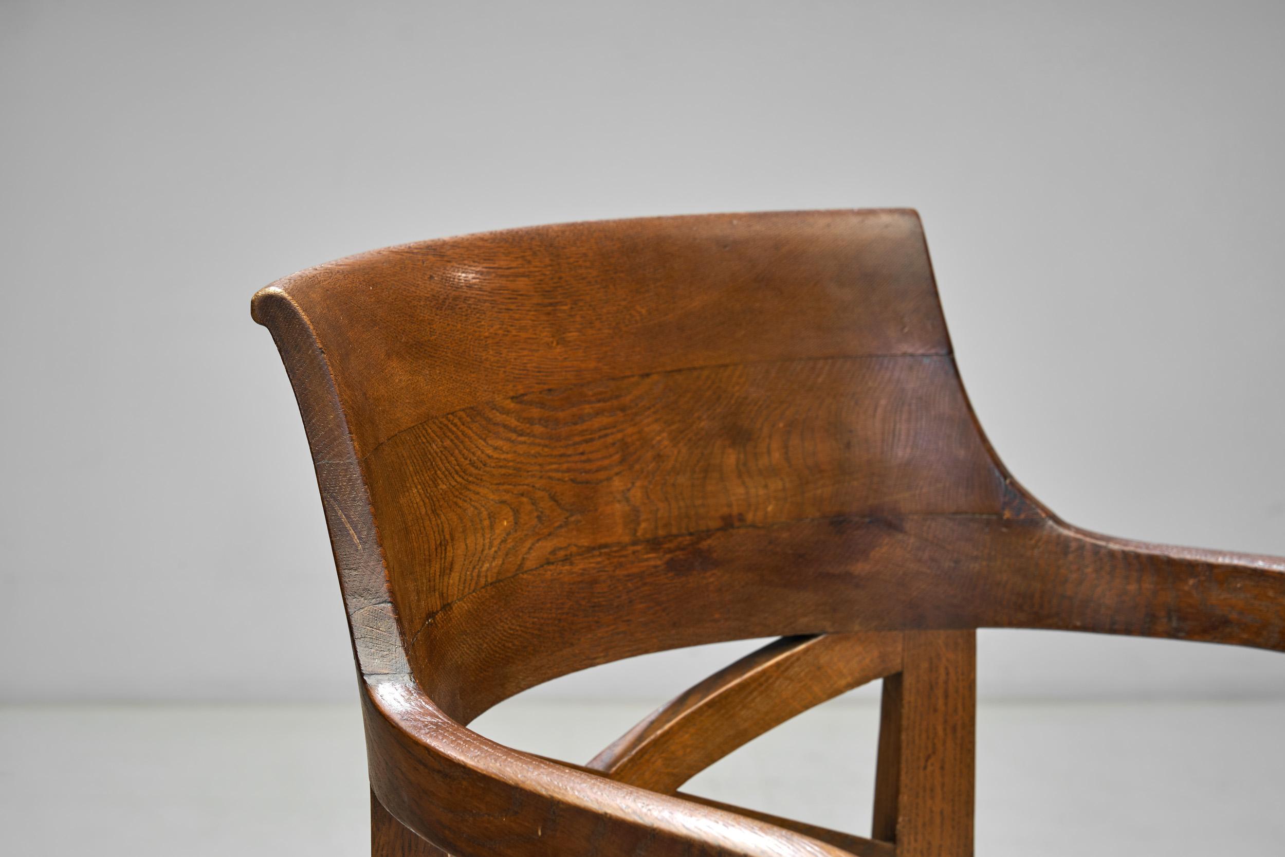 Jugendstil Oak Armchair by Nordiska Kompaniet, Sweden 1913 For Sale 2