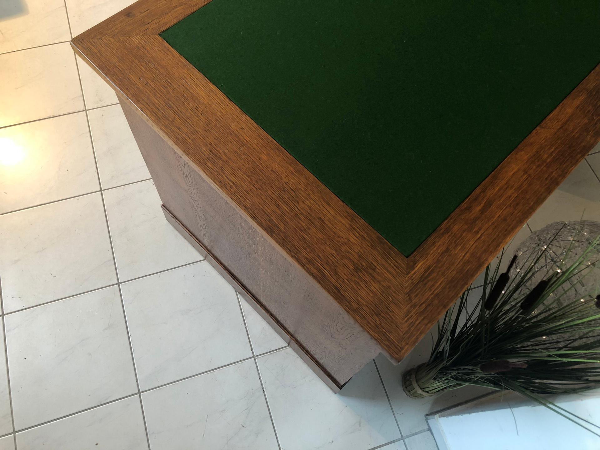 Jugendstil Oak Wood Desk with Metal Handles For Sale 4