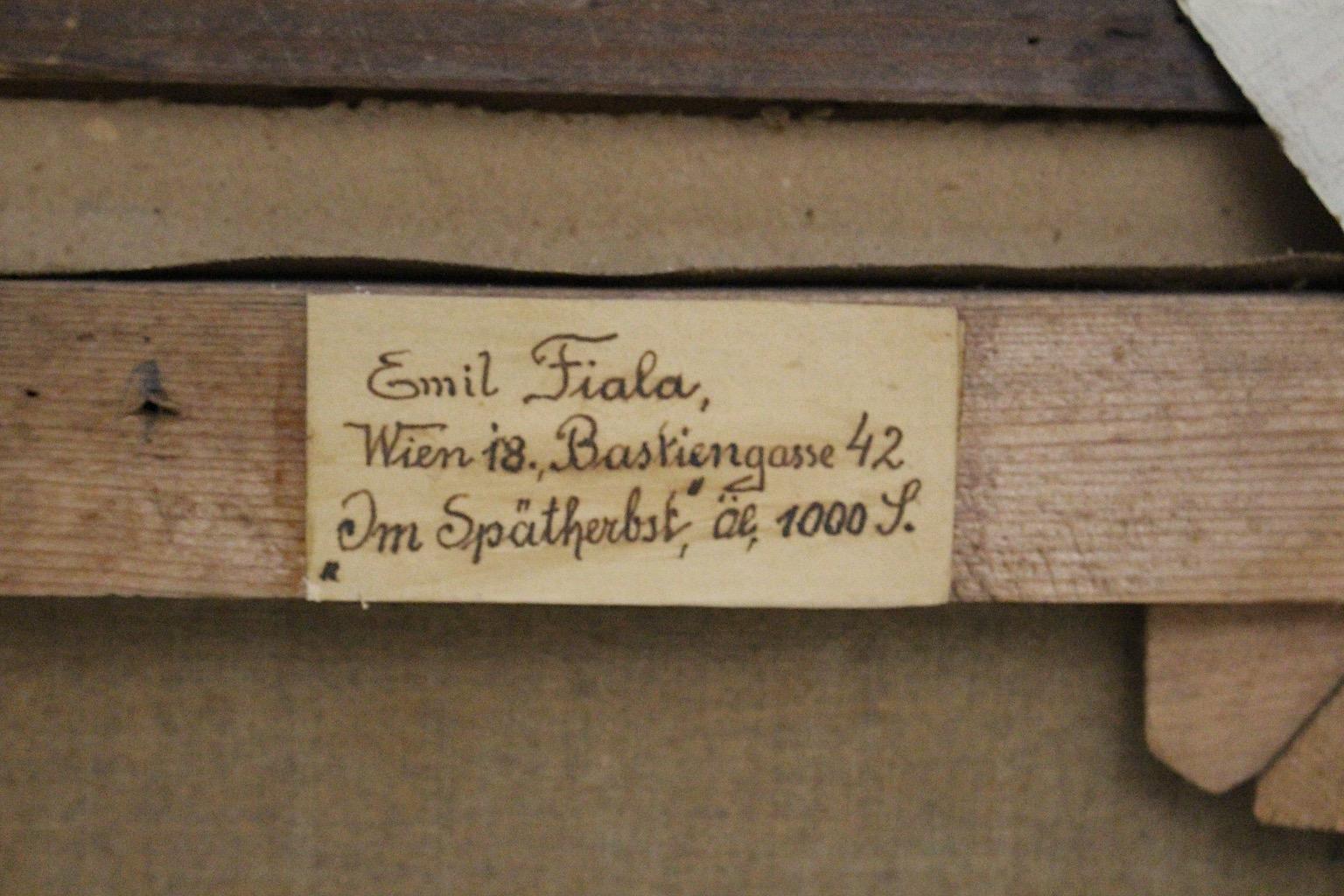 Huile sur toile Jugendstil Emil Fiala Temps d'automne Vienne 1919 en vente 6