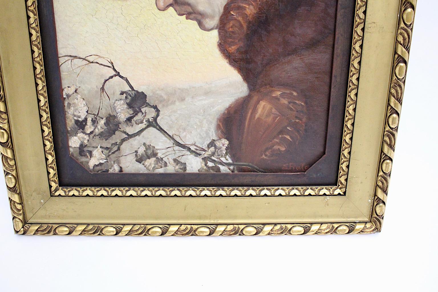 20ième siècle Huile sur toile Jugendstil Emil Fiala Temps d'automne Vienne 1919 en vente