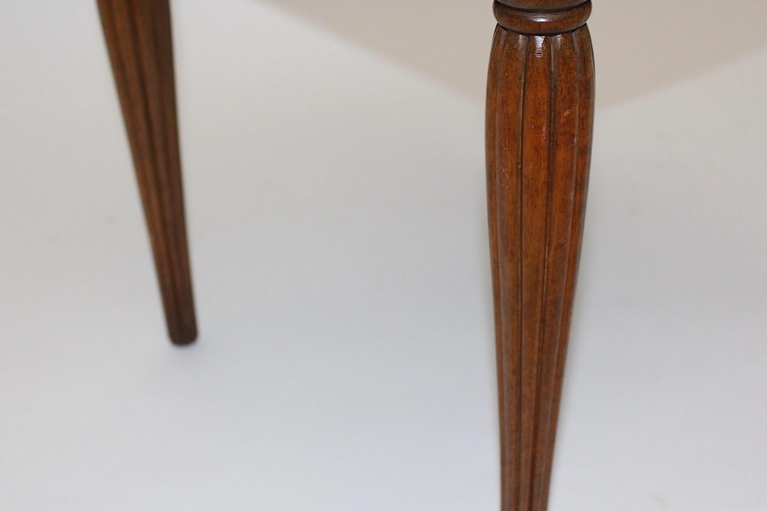 Jugendstil Walnut Blue Upholstery Otto Prutscher Vintage Stool Vienna circa 1900 For Sale 6