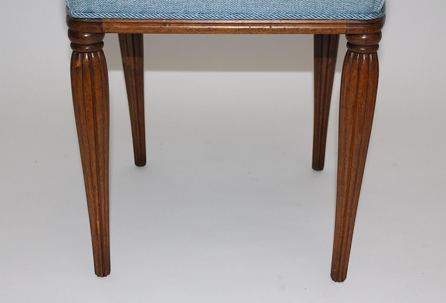 Tappezzeria Sgabello Jugendstil in noce blu Otto Prutscher Vienna circa 1900 in vendita