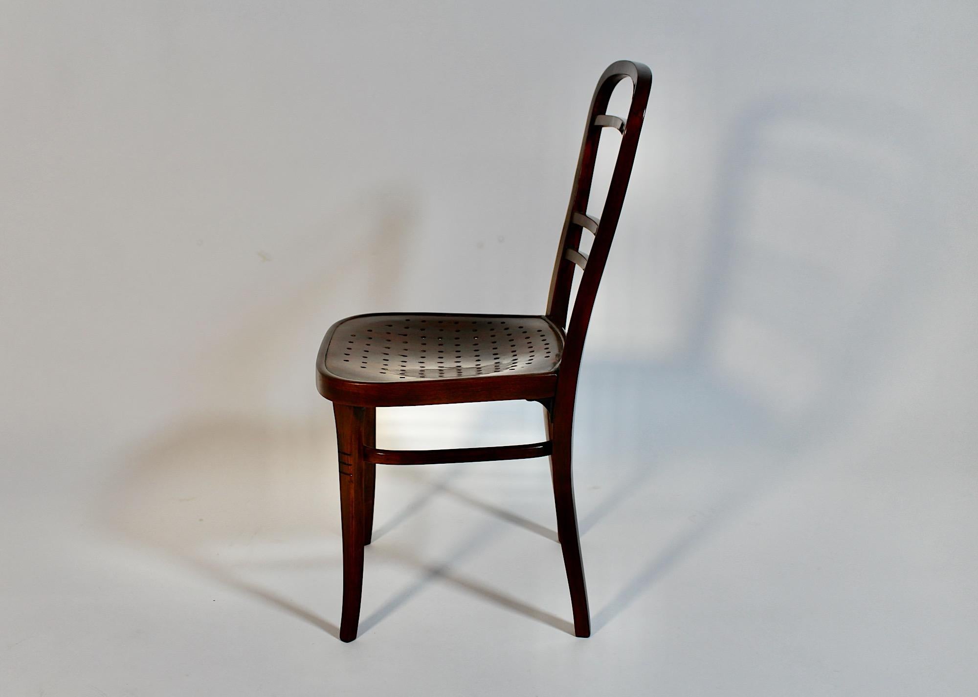 Jugendstil Otto Wagner Stuhl Braunbuche für J & J Kohn Postsparkasse 1902 im Angebot 6