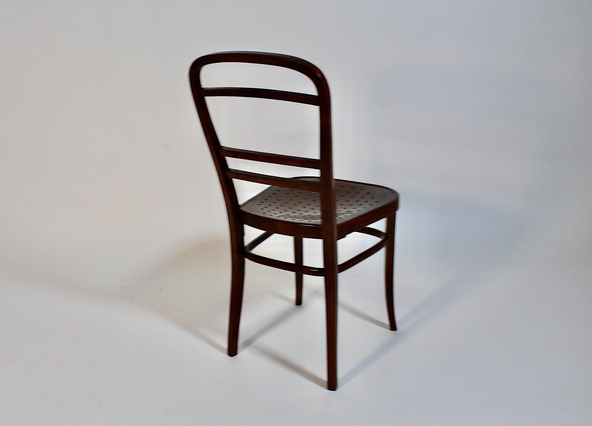 Jugendstil Otto Wagner Stuhl Braunbuche für J & J Kohn Postsparkasse 1902 im Angebot 7