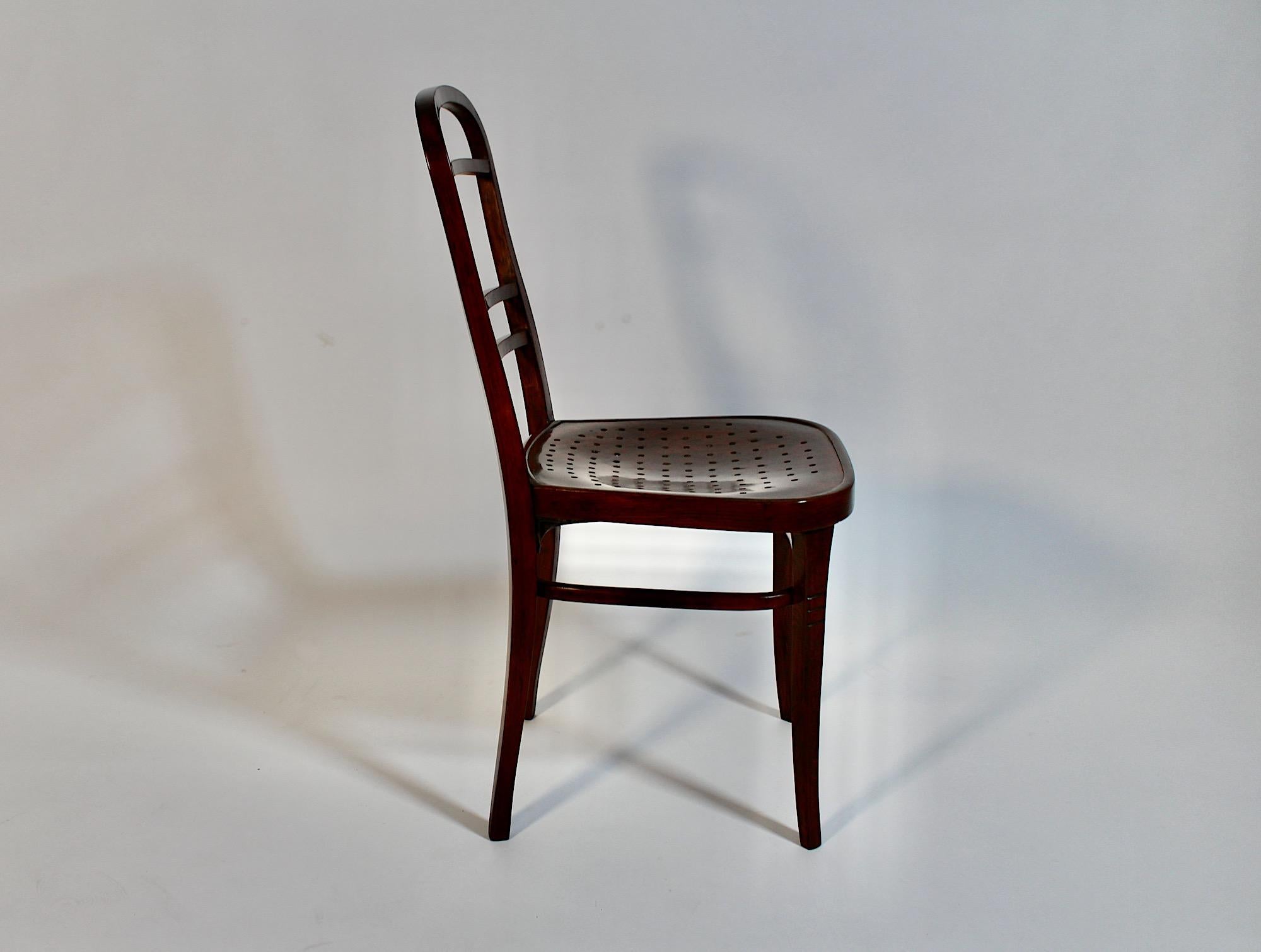 Jugendstil Otto Wagner Stuhl Braunbuche für J & J Kohn Postsparkasse 1902 im Angebot 8