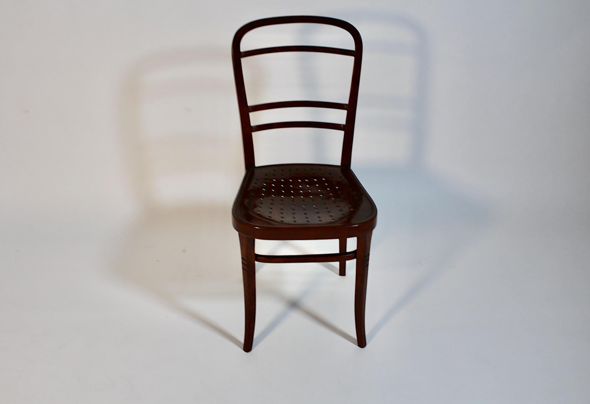 Jugendstil Otto Wagner Stuhl Braunbuche für J & J Kohn Postsparkasse 1902 (Österreichisch) im Angebot