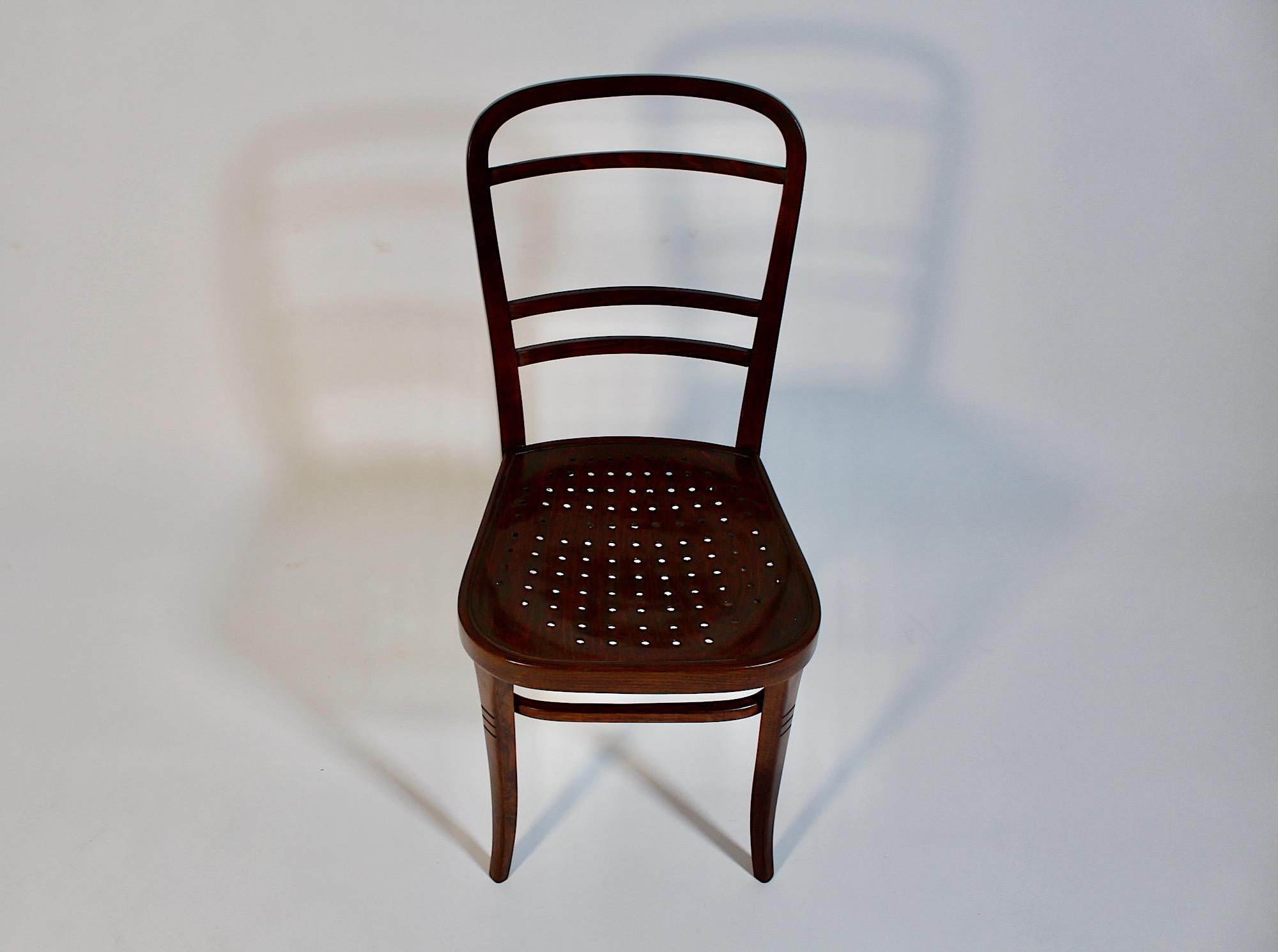 Jugendstil Otto Wagner Stuhl Braunbuche für J & J Kohn Postsparkasse 1902 (Poliert) im Angebot