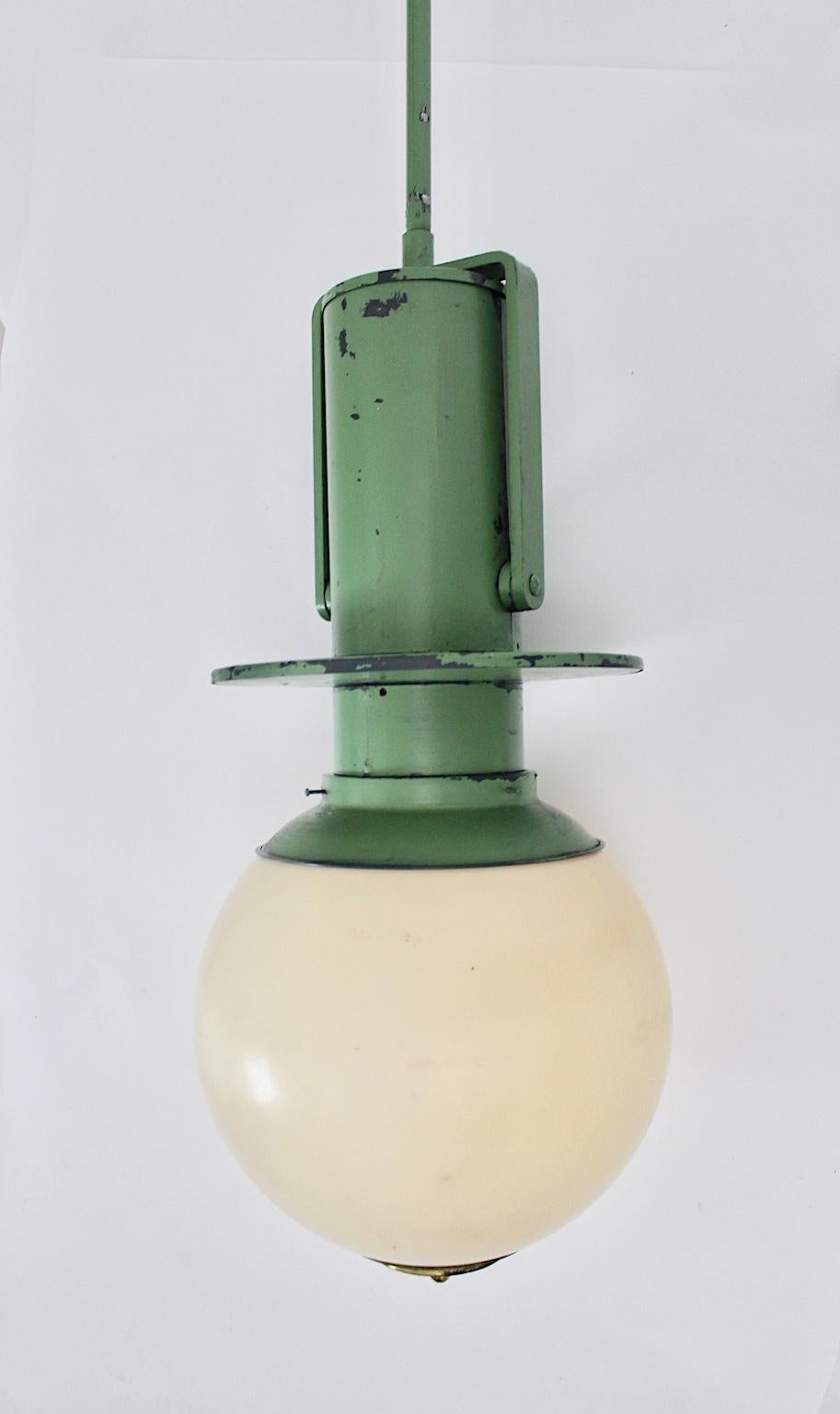 Jugendstil Otto Wagner Stadtbahn Hanging Lamp Metal, circa 1898, Austria In Good Condition For Sale In Vienna, AT