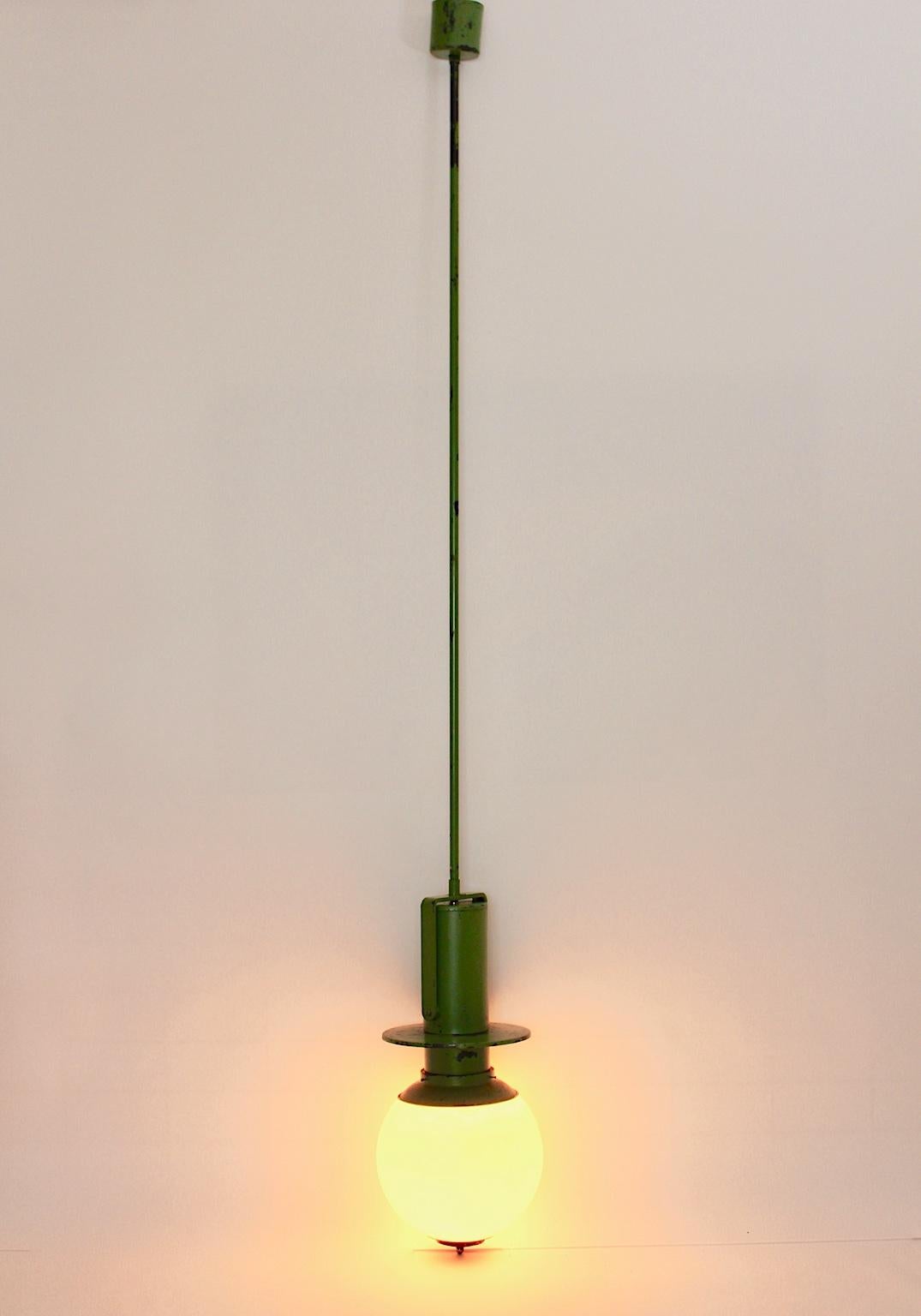Jugendstil Otto Wagner Stadtbahn Hanging Lamp Metal, circa 1898, Austria For Sale 1