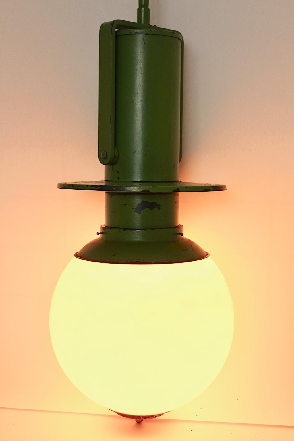 Jugendstil Otto Wagner Stadtbahn Hanging Lamp Metal, circa 1898, Austria For Sale 2