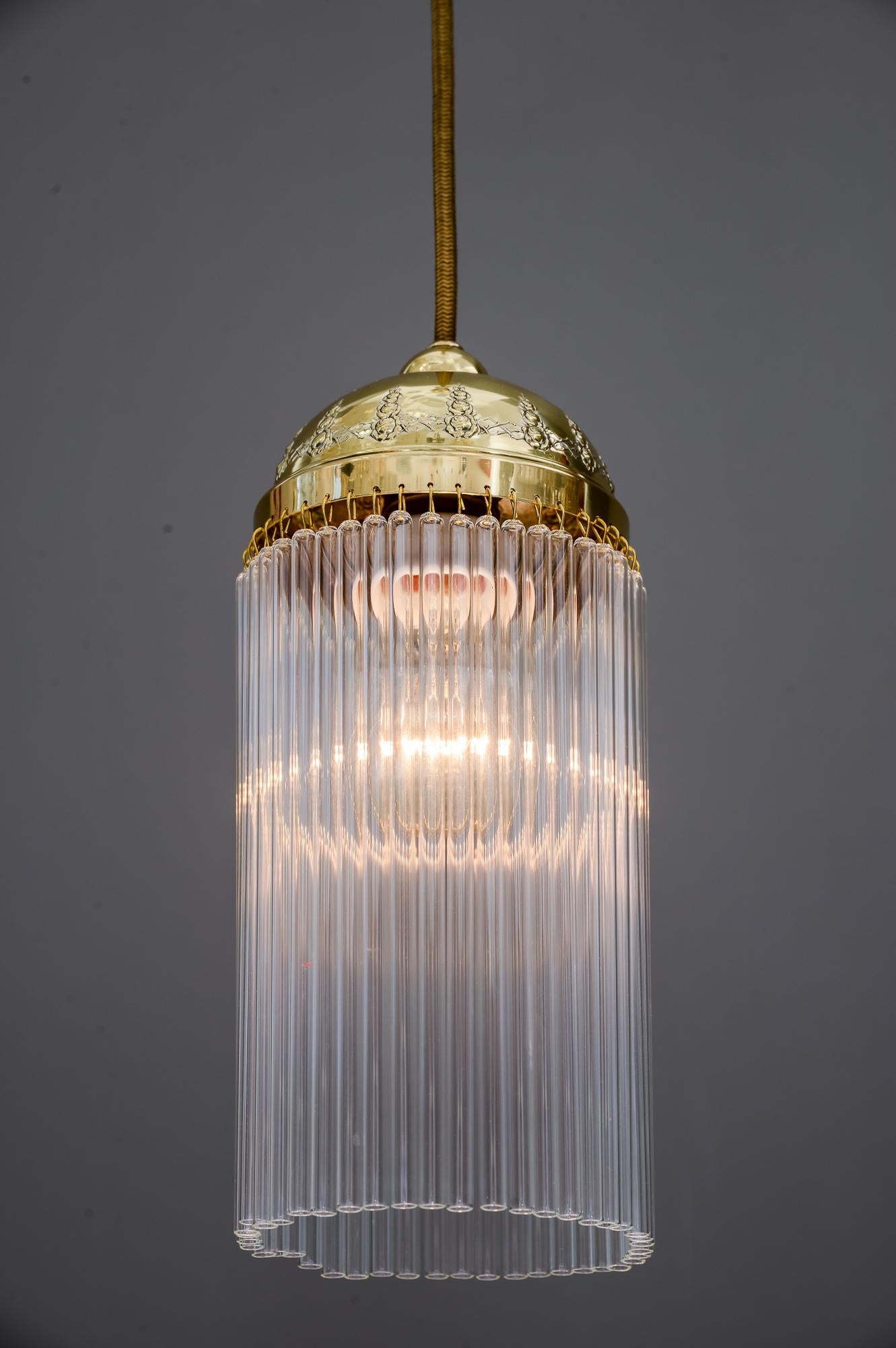 Jugendstil Pendant circa 1908 with Glass Sticks 7