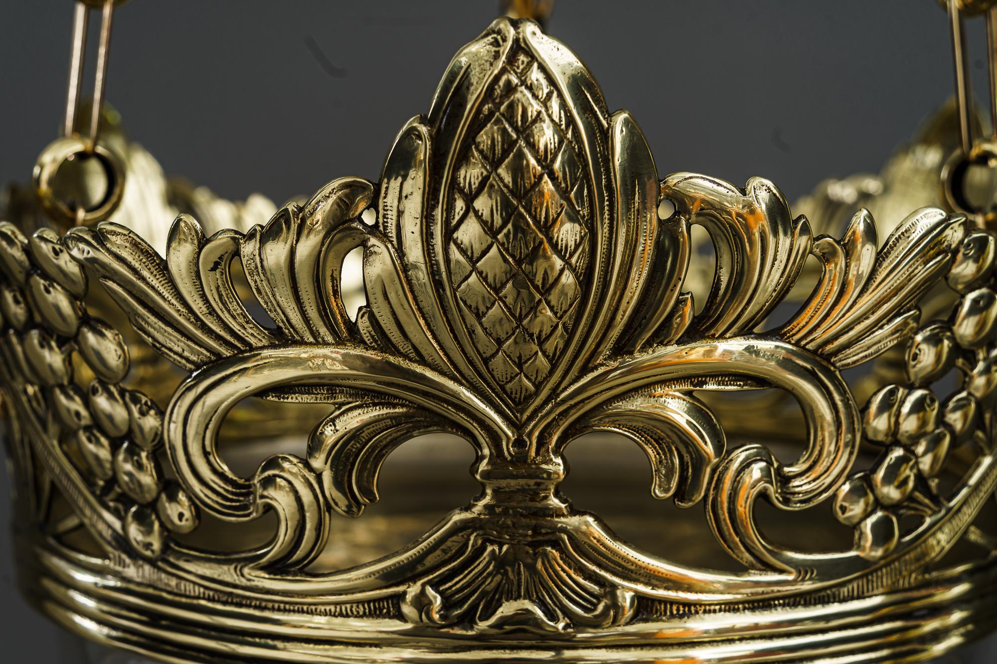 Pendentif Jugendstil avec abat-jour d'origine en verre taillé Vienne vers 1908 en vente 1