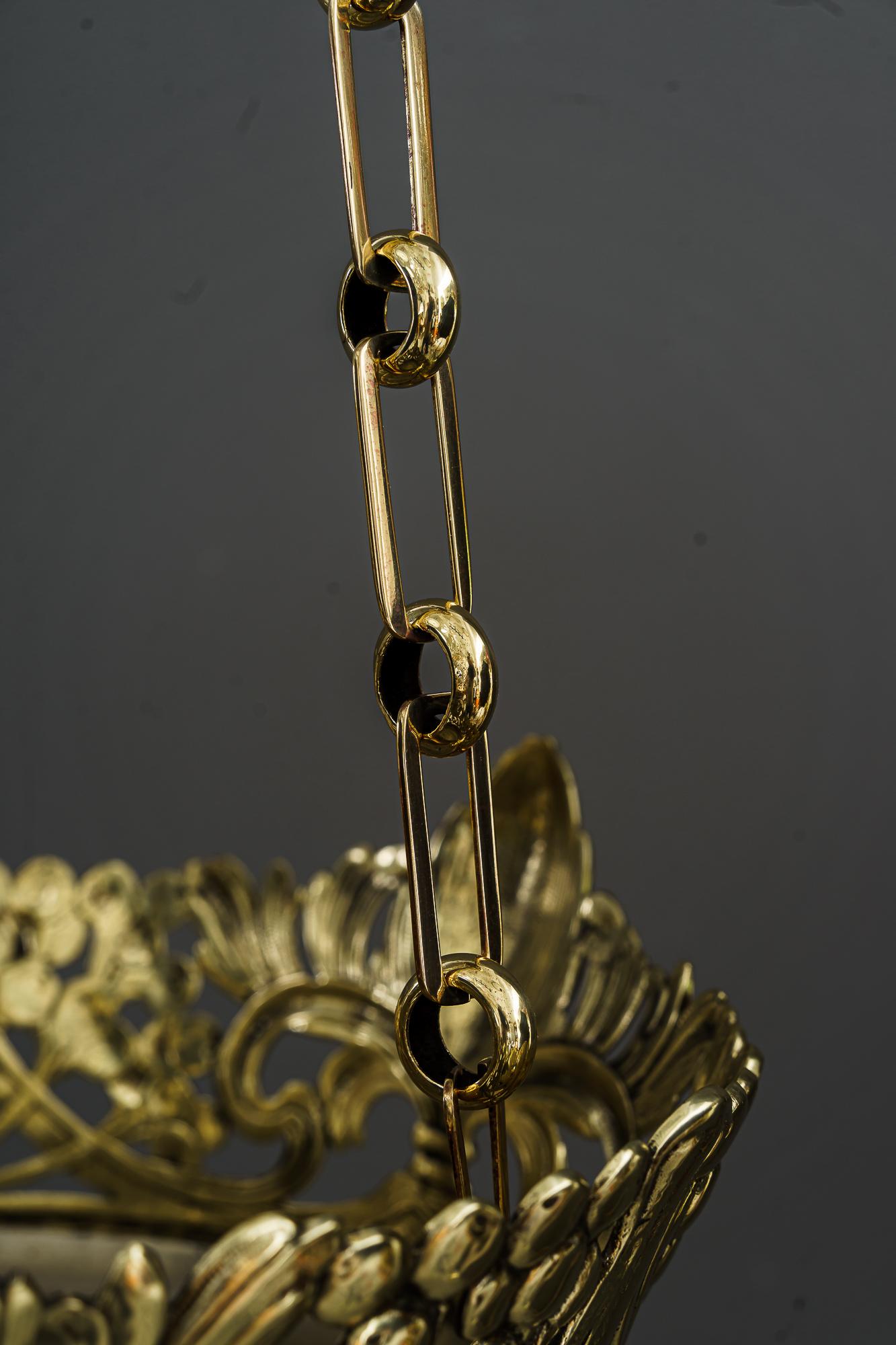 Pendentif Jugendstil avec abat-jour d'origine en verre taillé Vienne vers 1908 en vente 2