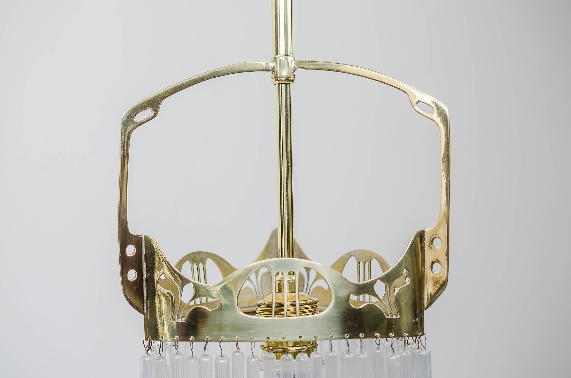Austrian Jugendstil Pendant with Original Glass Sticks, circa 1908