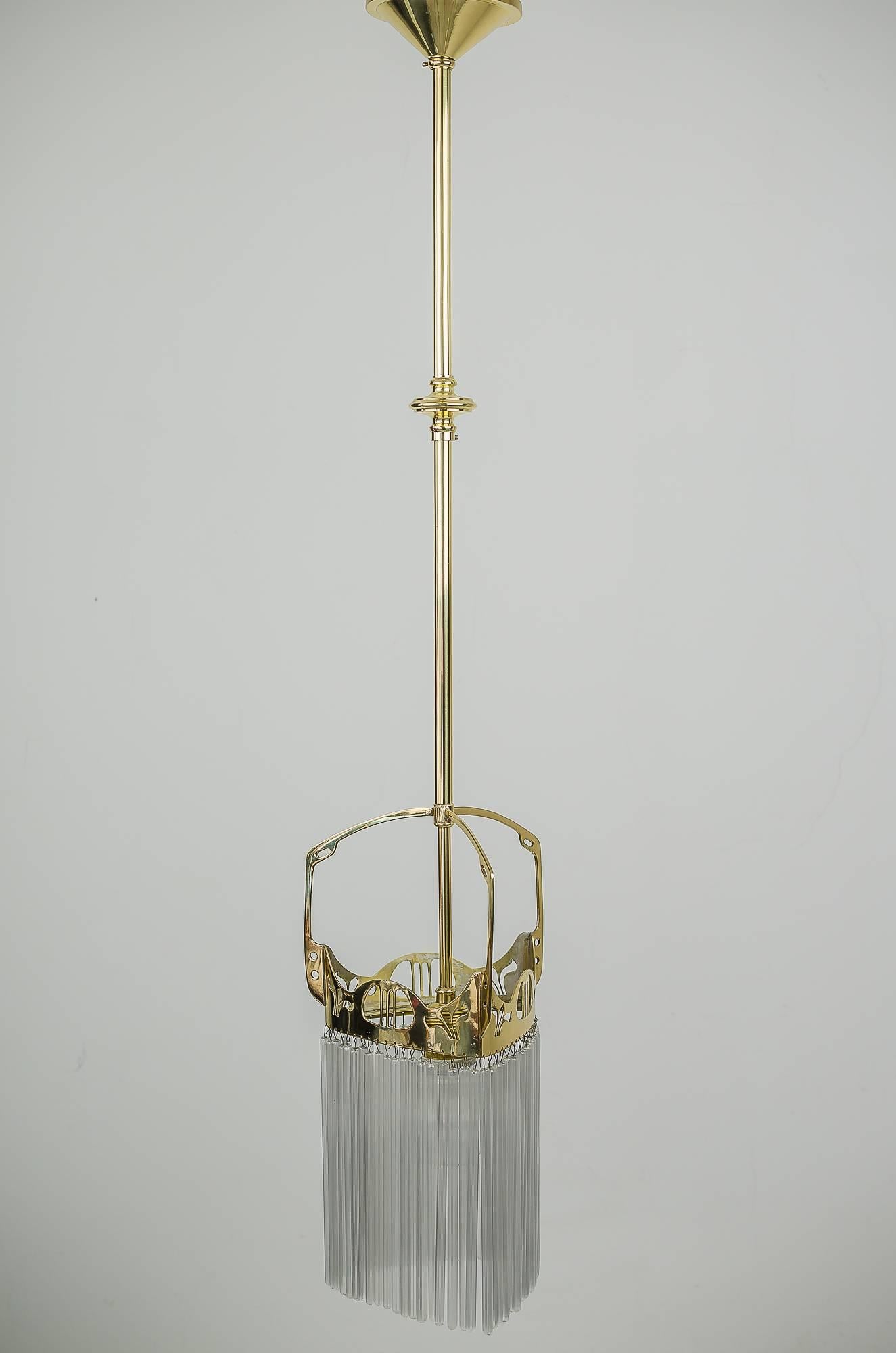 Polished Jugendstil Pendant with Original Glass Sticks, circa 1908