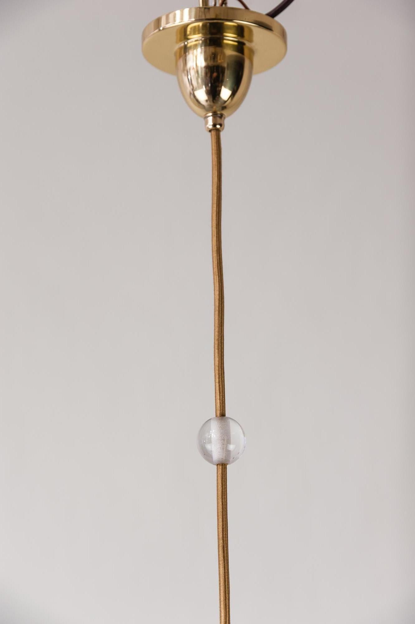 Jugendstil Pendant with Original Opaline Shade, circa 1908 3