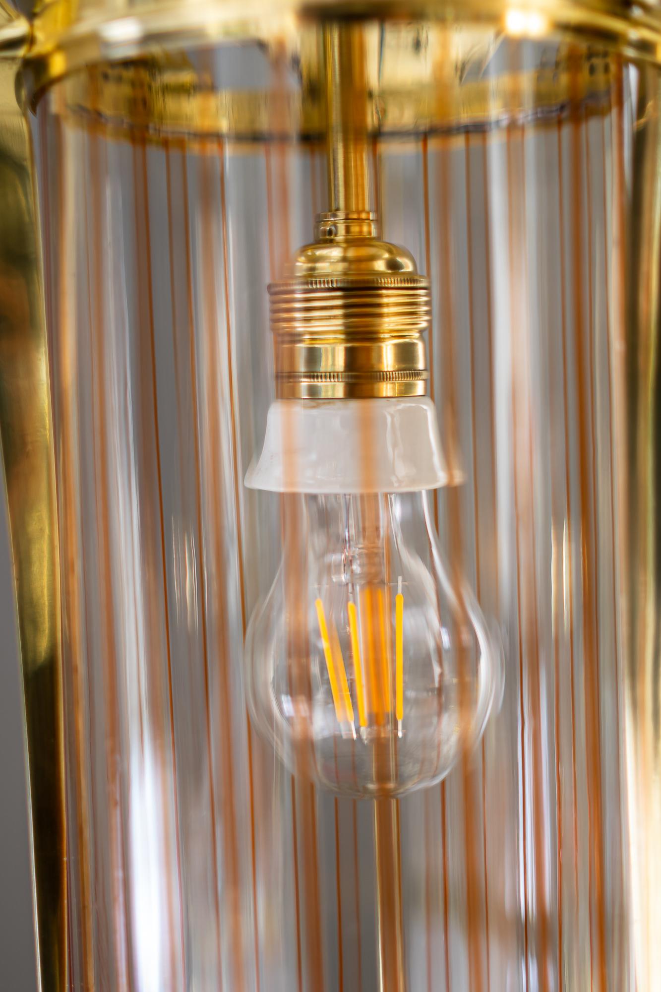Jugendstil pendant with palme koenig opaline glass shade vienna around 1908 For Sale 3