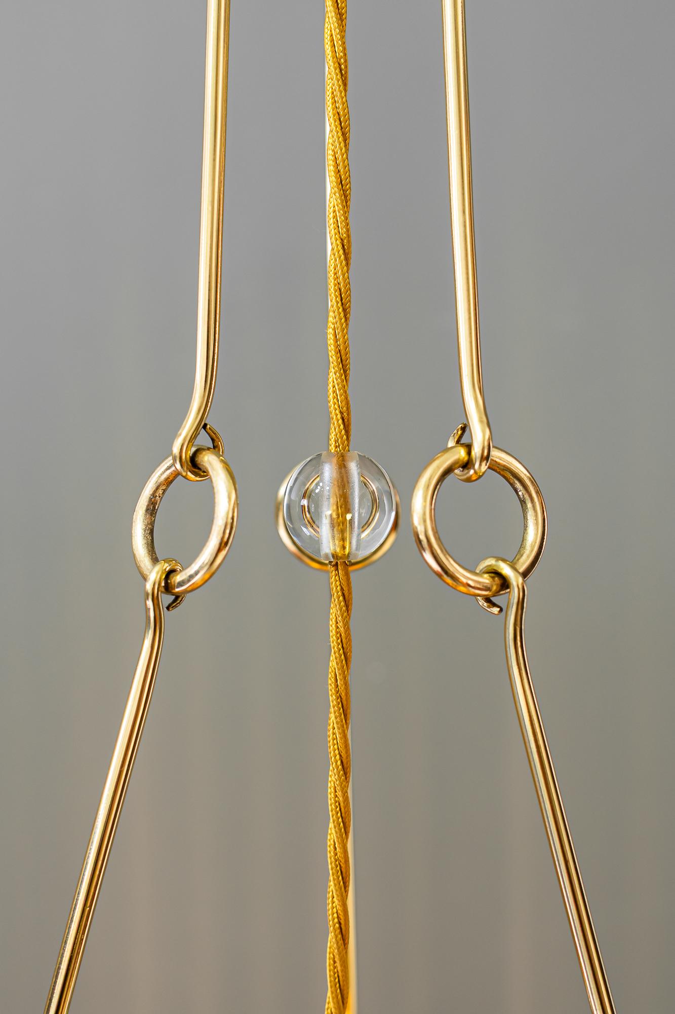 Jugendstil pendant with palme koenig opaline glass shade vienna around 1908 For Sale 13