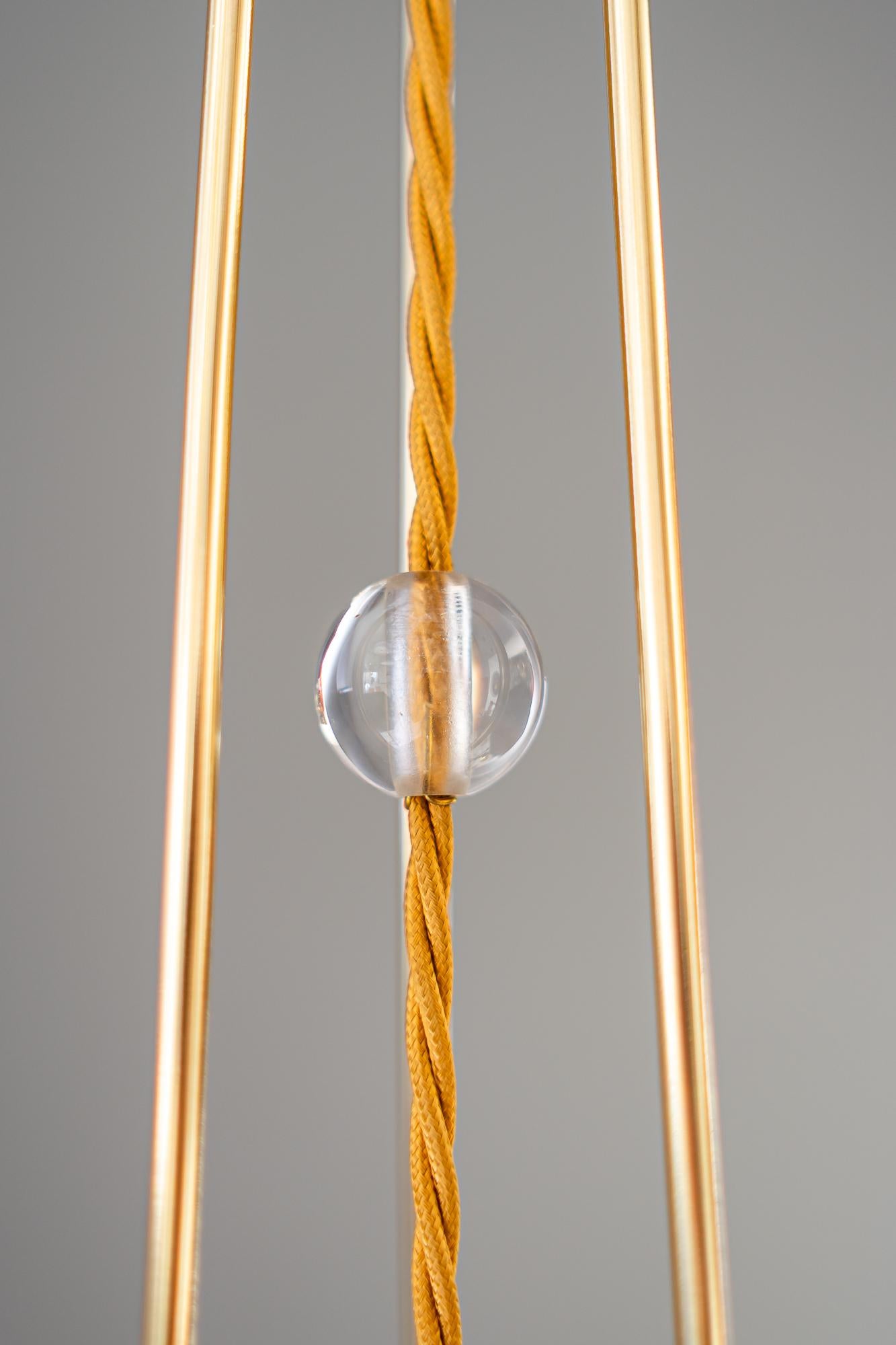 Jugendstil pendant with palme koenig opaline glass shade vienna around 1908 For Sale 1