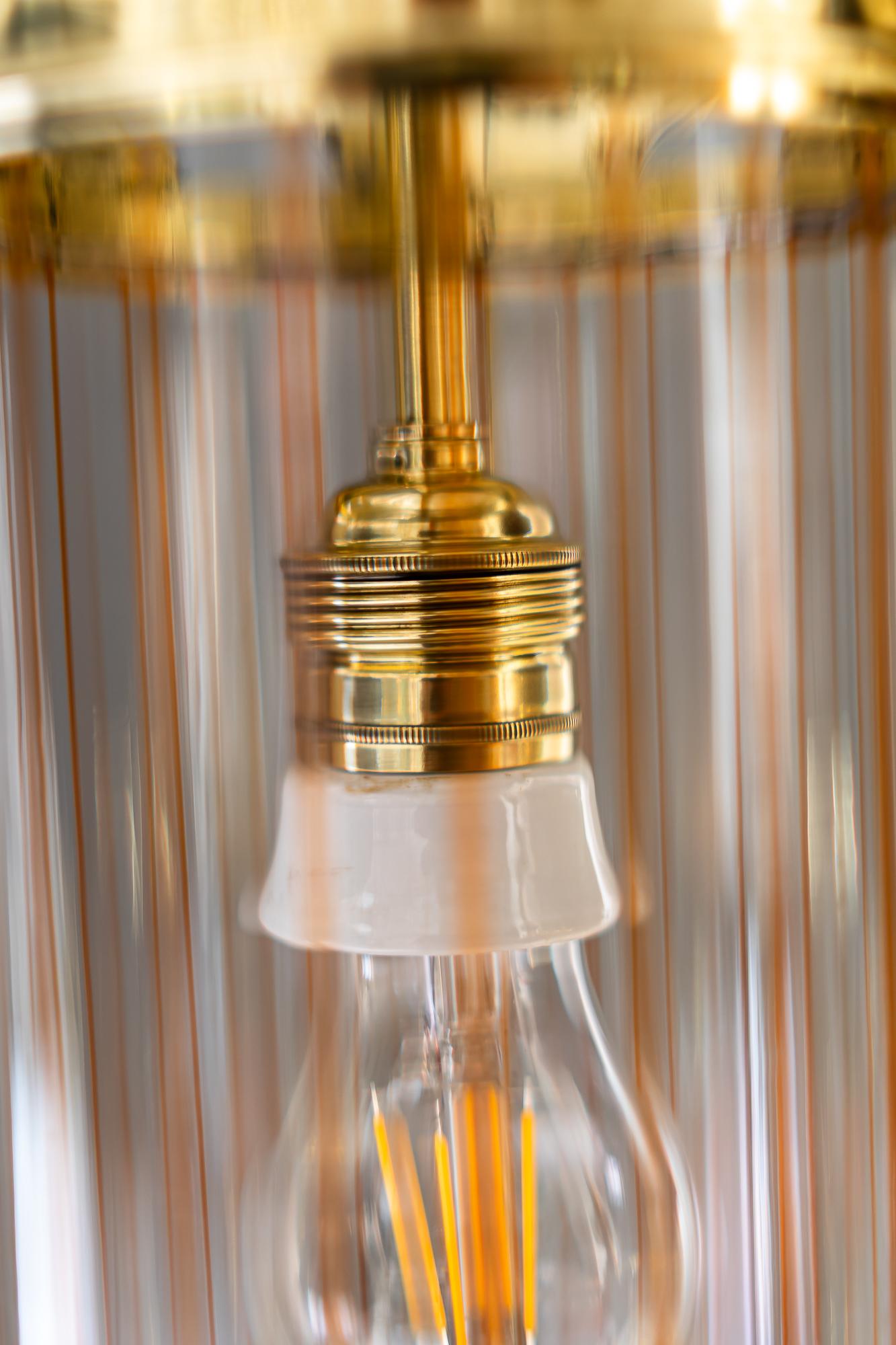 Jugendstil pendant with palme koenig opaline glass shade vienna around 1908 For Sale 2