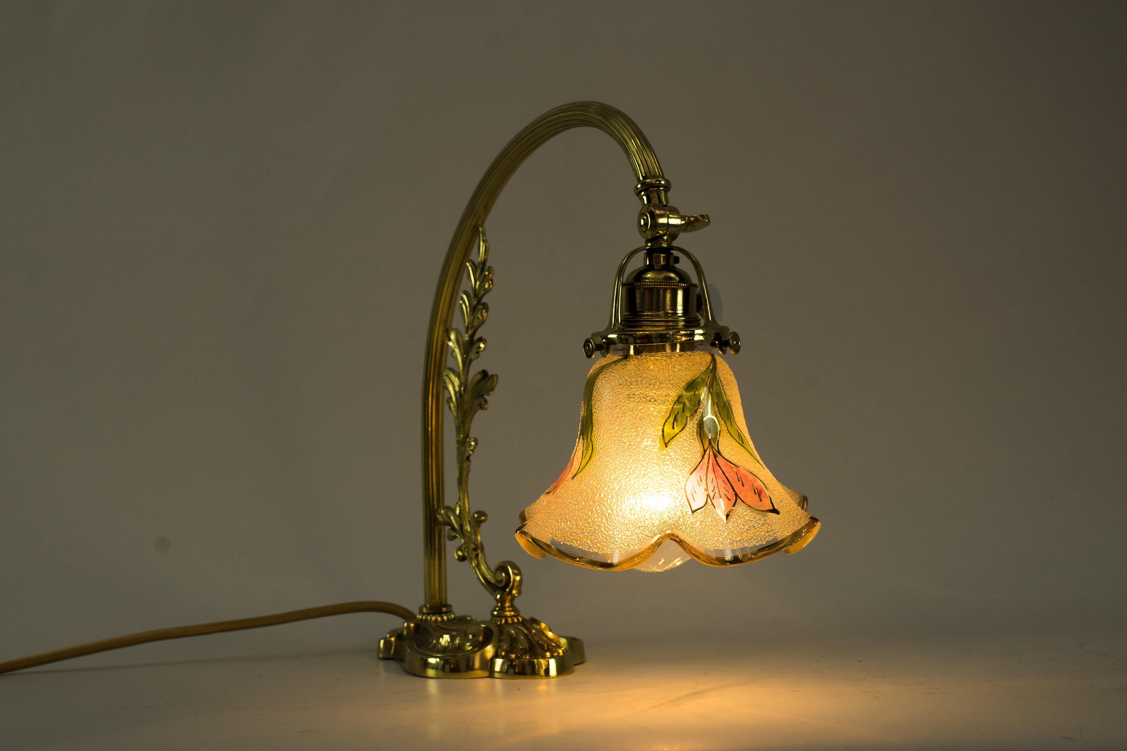Lampe de piano Jugendstil avec abat-jour en verre ancien d'origine Vienne vers 1907 en vente 12