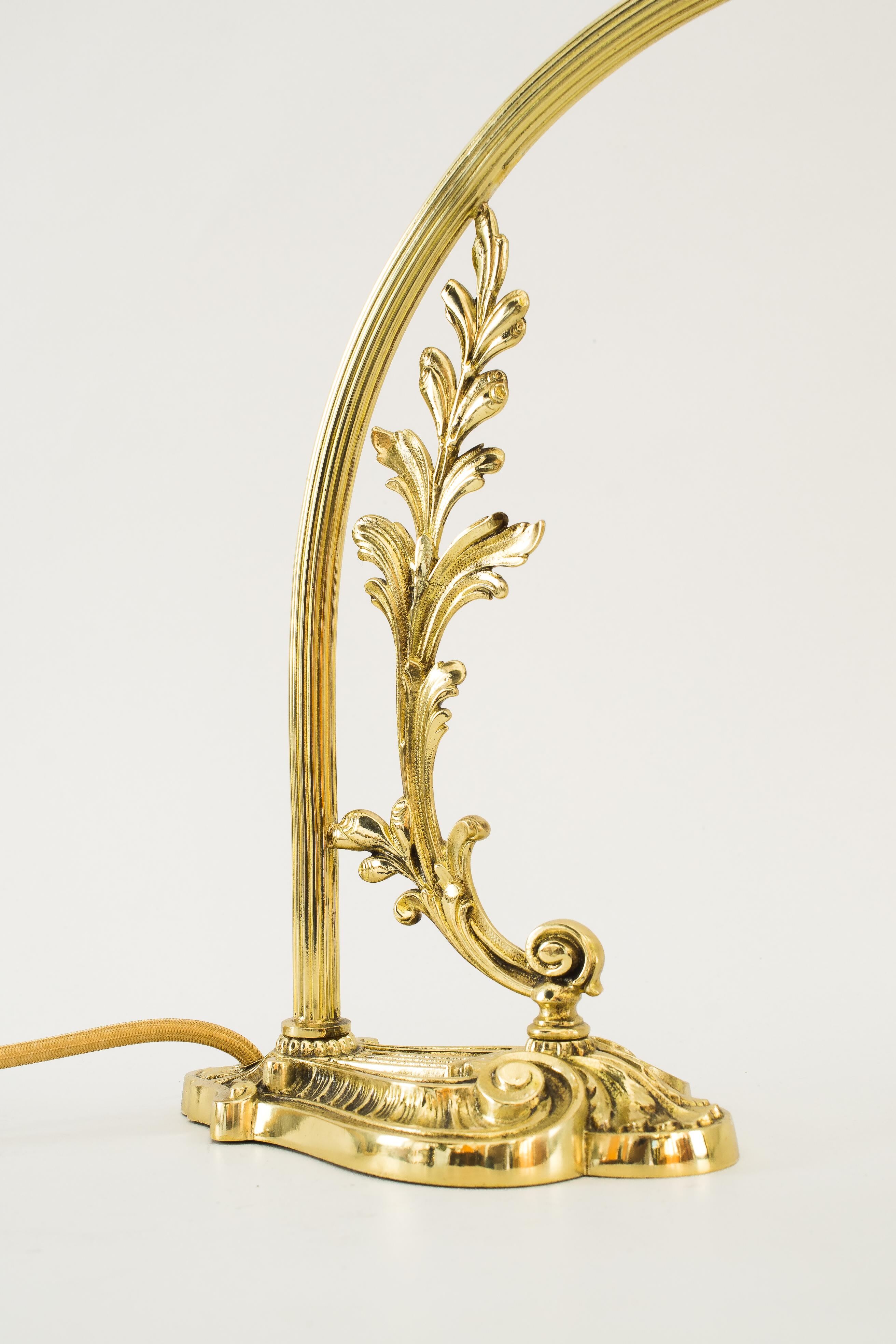 Austrian Jugendstil Piano Lamp with Original Antique Glass Shade Vienna Around 1907 For Sale