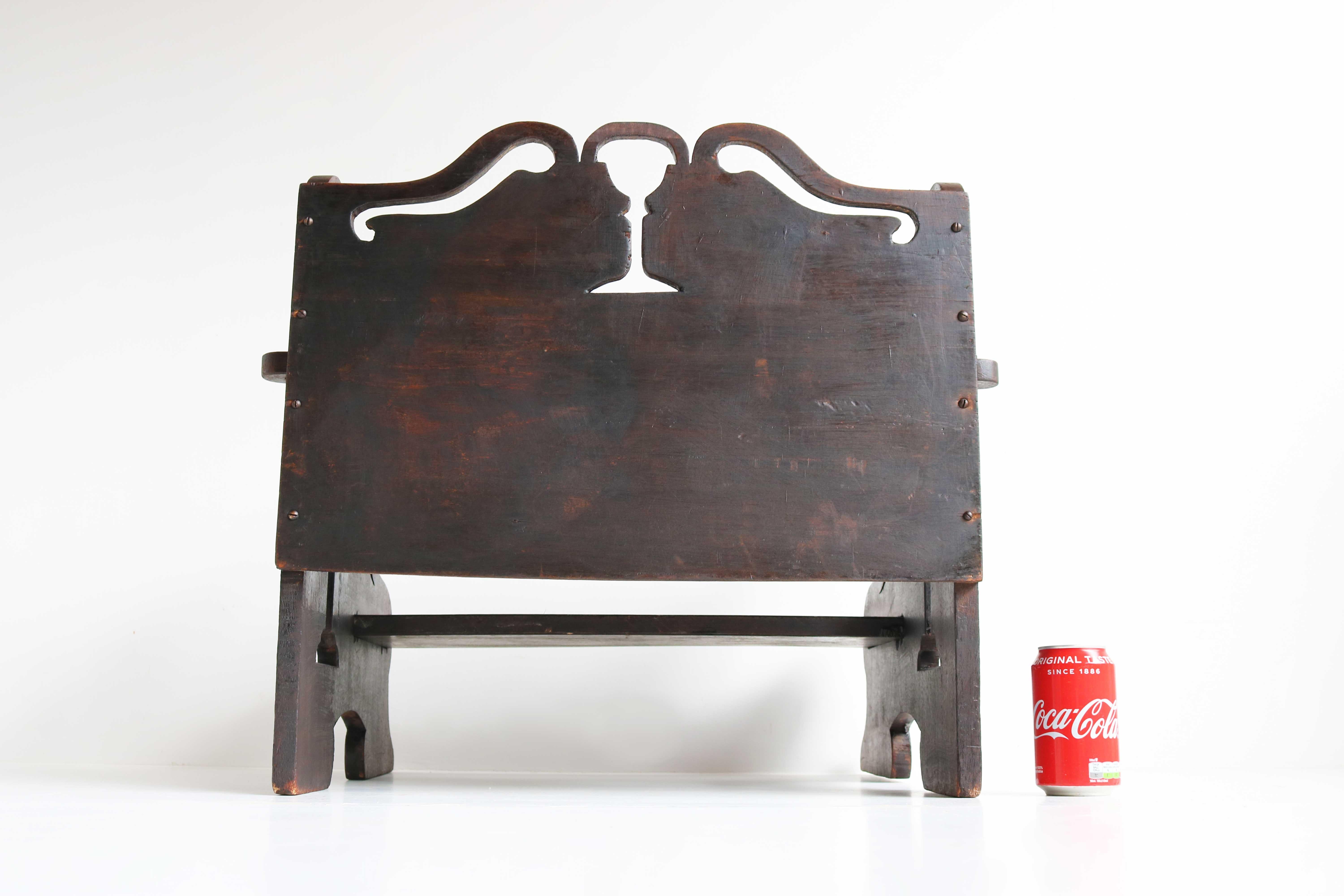 Chaise de prière ou autel Jugendstil, table d'appoint/table de jeu/tabourets vers 1890-1914 en vente 8