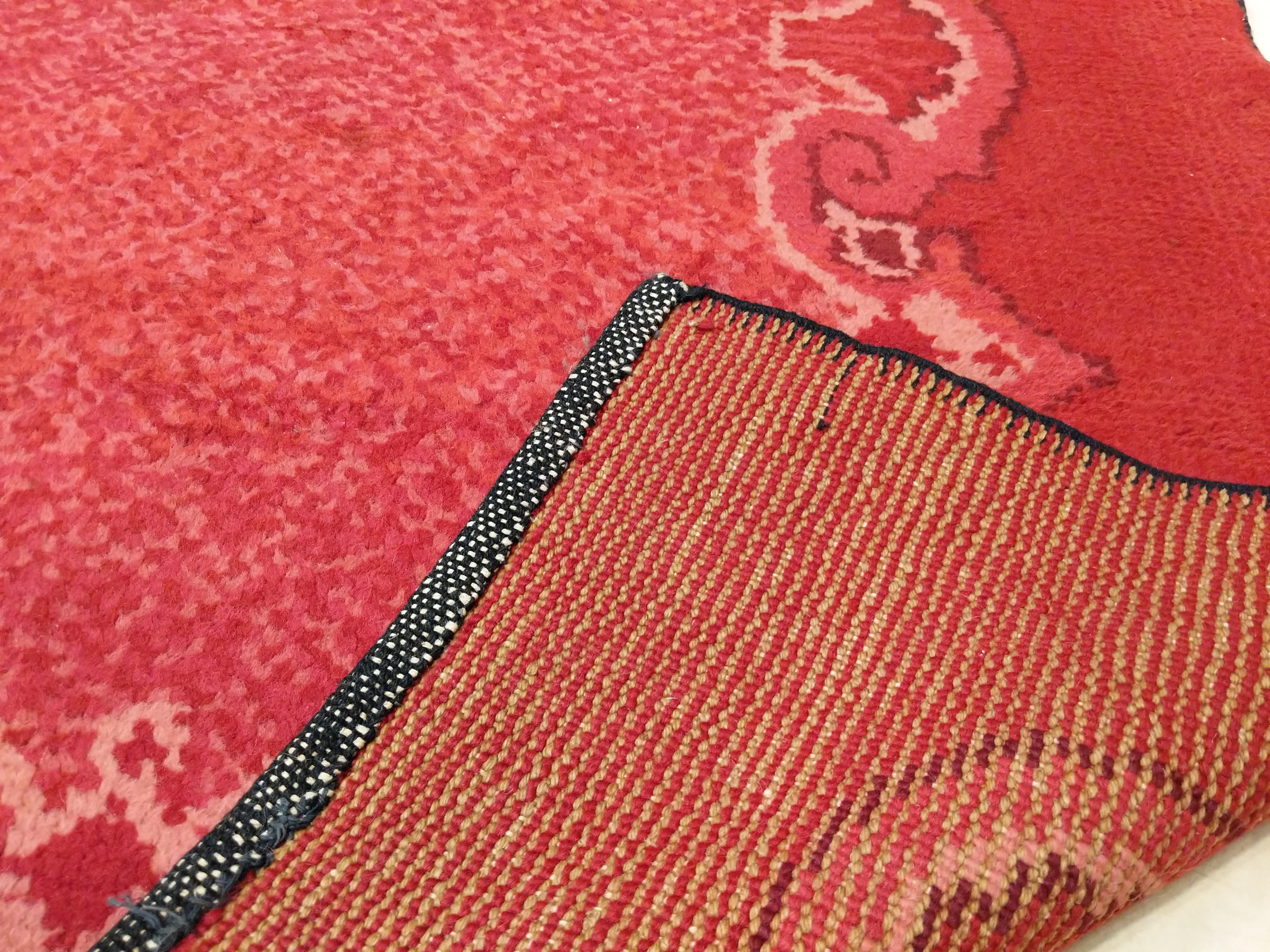 Antique Jugendstil Red Ground Wool Rug Circa 1910 6