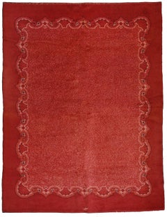 Antique Jugendstil Red Ground Wool Rug Circa 1910