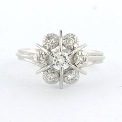 JUGENDSTIL Bague avec diamants brillants et taille unique jusqu'à 0,30 ct Or 18k