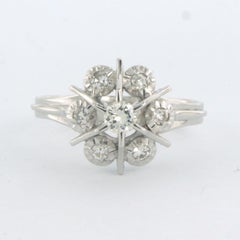 JUGENDSTIL Bague avec diamants brillants et taille unique jusqu'à 0,30 ct Or 18k