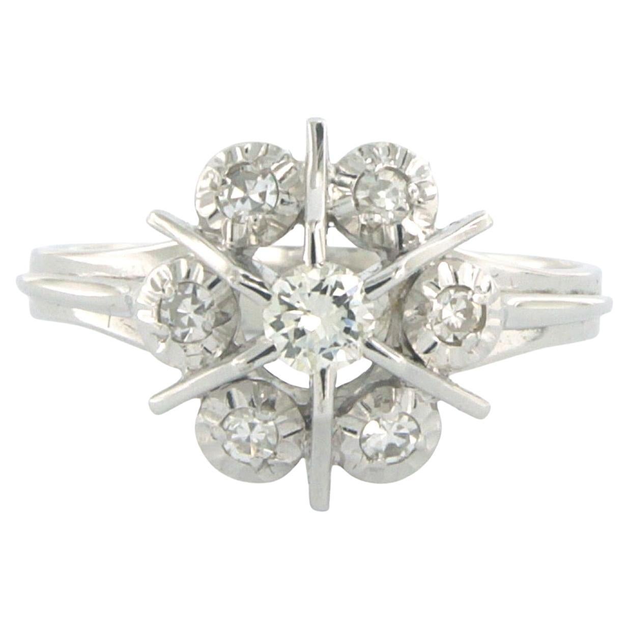 JUGENDSTIL Ring mit Diamanten im Brillant- und Einzelschliff bis zu 0,30ct aus 18k Gold im Angebot