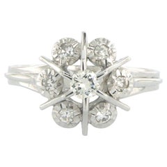 JUGENDSTIL Ring mit Diamanten im Brillant- und Einzelschliff bis zu 0,30ct aus 18k Gold